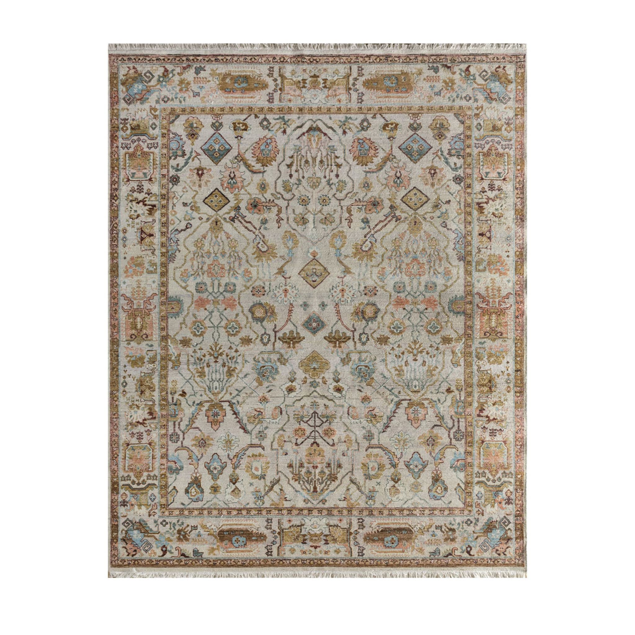 Oxidize Washed Hand Knotted Rug in Cloud White Dark Ivory - Main view