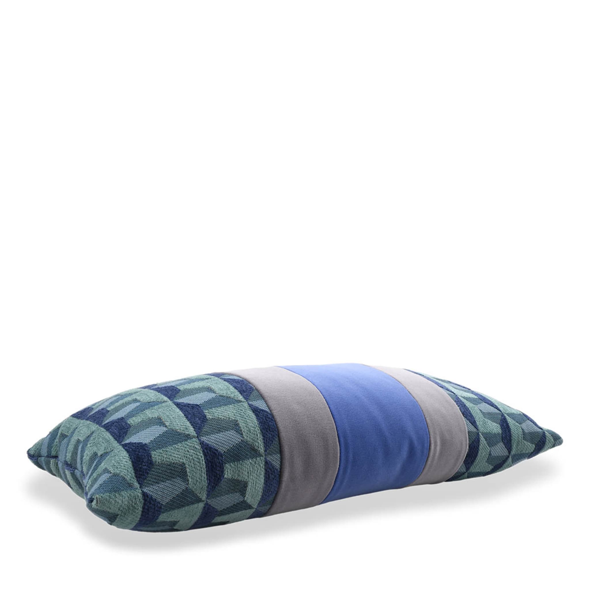 Rectangular Nastro Cushion in geometric jacquard fabric - Alternative view 1