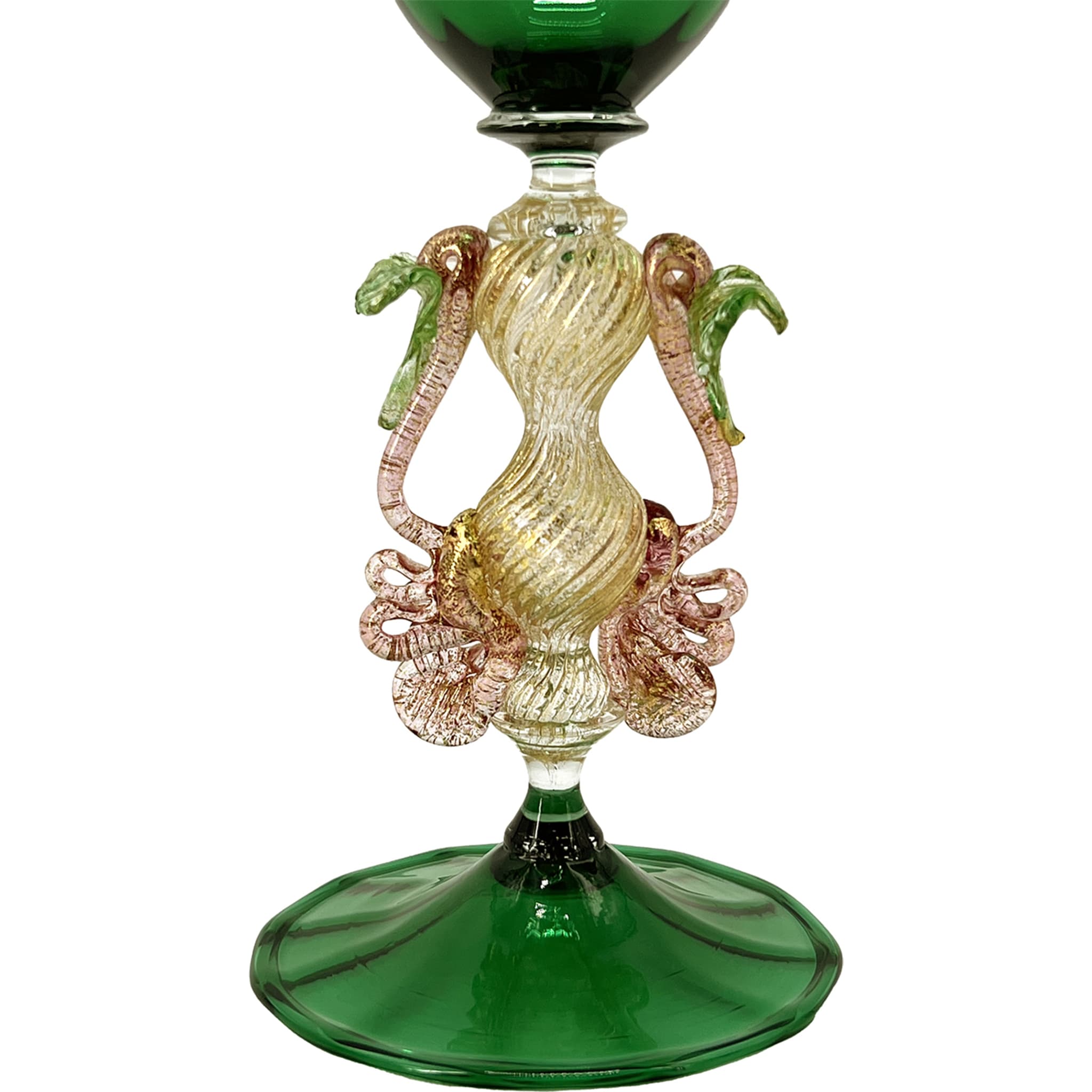 Tipetto Green & Golden Stemmed Glass #2 - Alternative view 1
