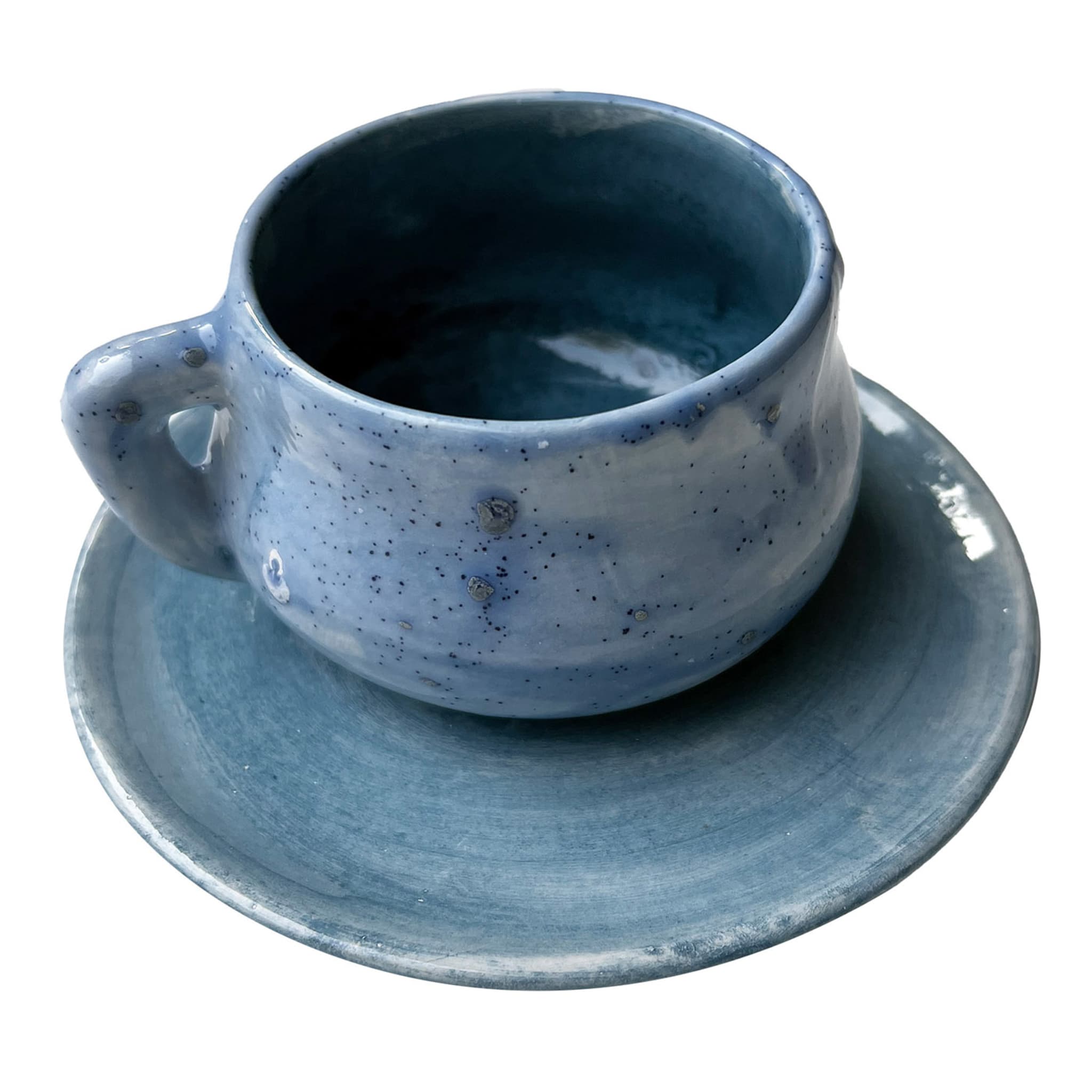 Tazza da caffè espresso blu oceano con piattino  - Vista principale
