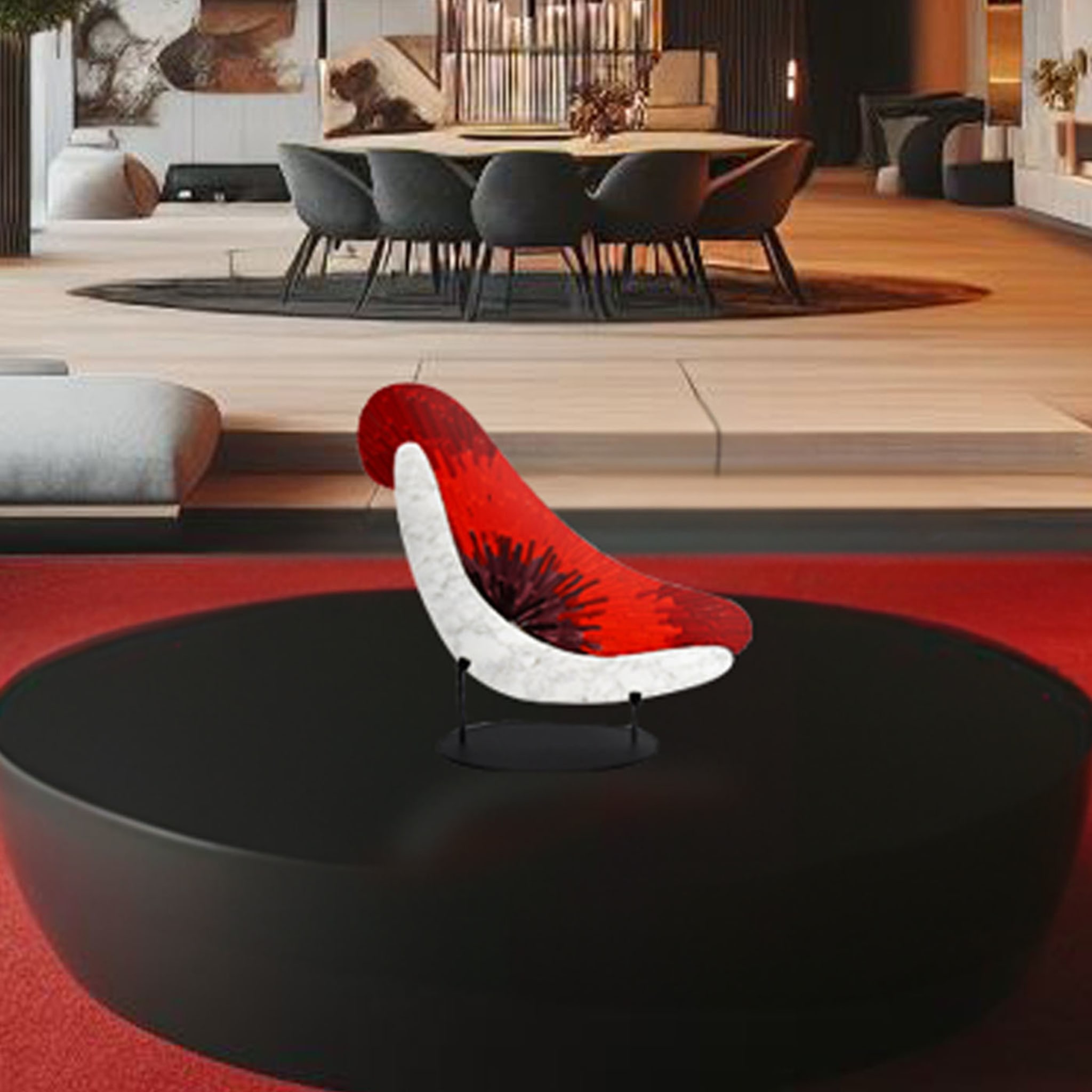 Sculpture Boomerang rouge - Vue alternative 1