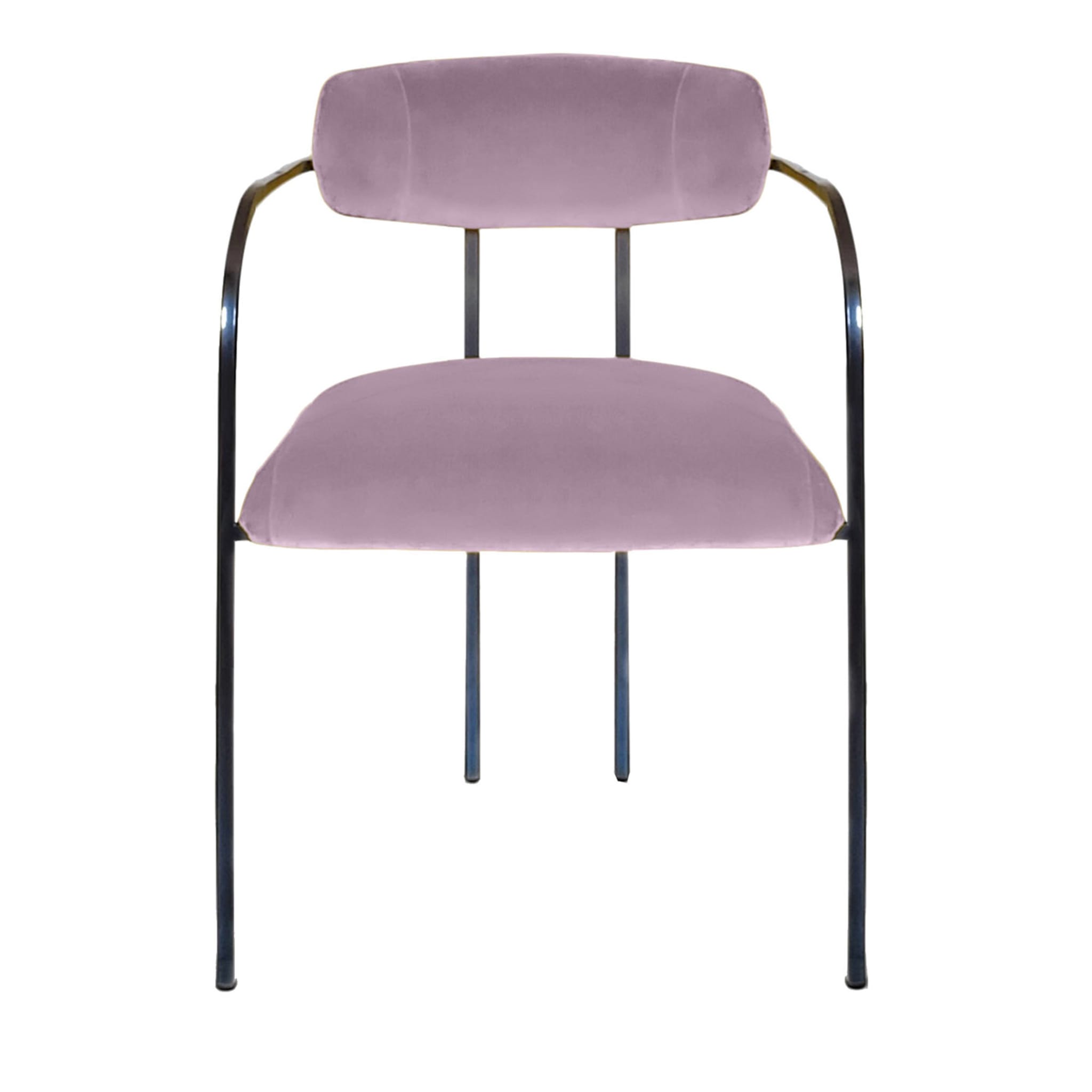 Rebecca Bio Pastel Pink Velvet Dining Chair - Main view