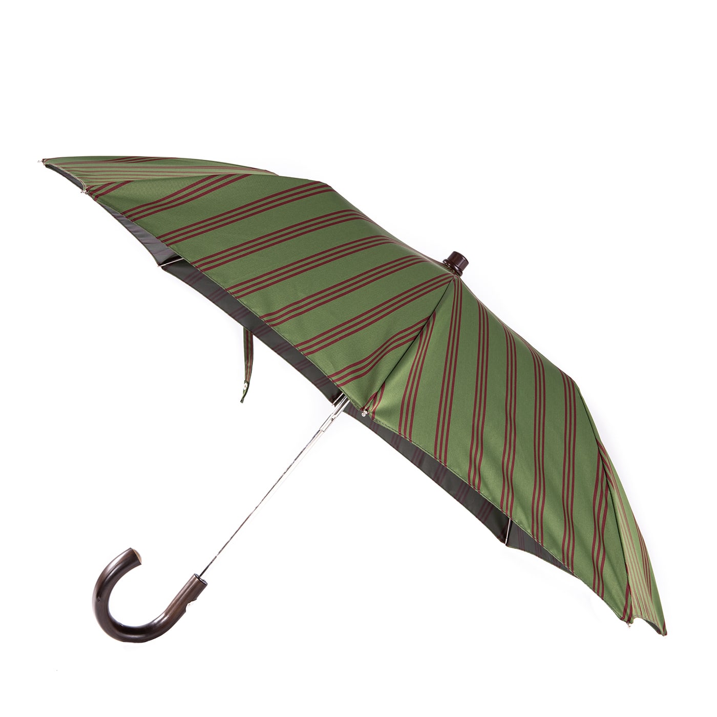 Green Regimental Foldable Umbrella - Francesco Maglia Milano