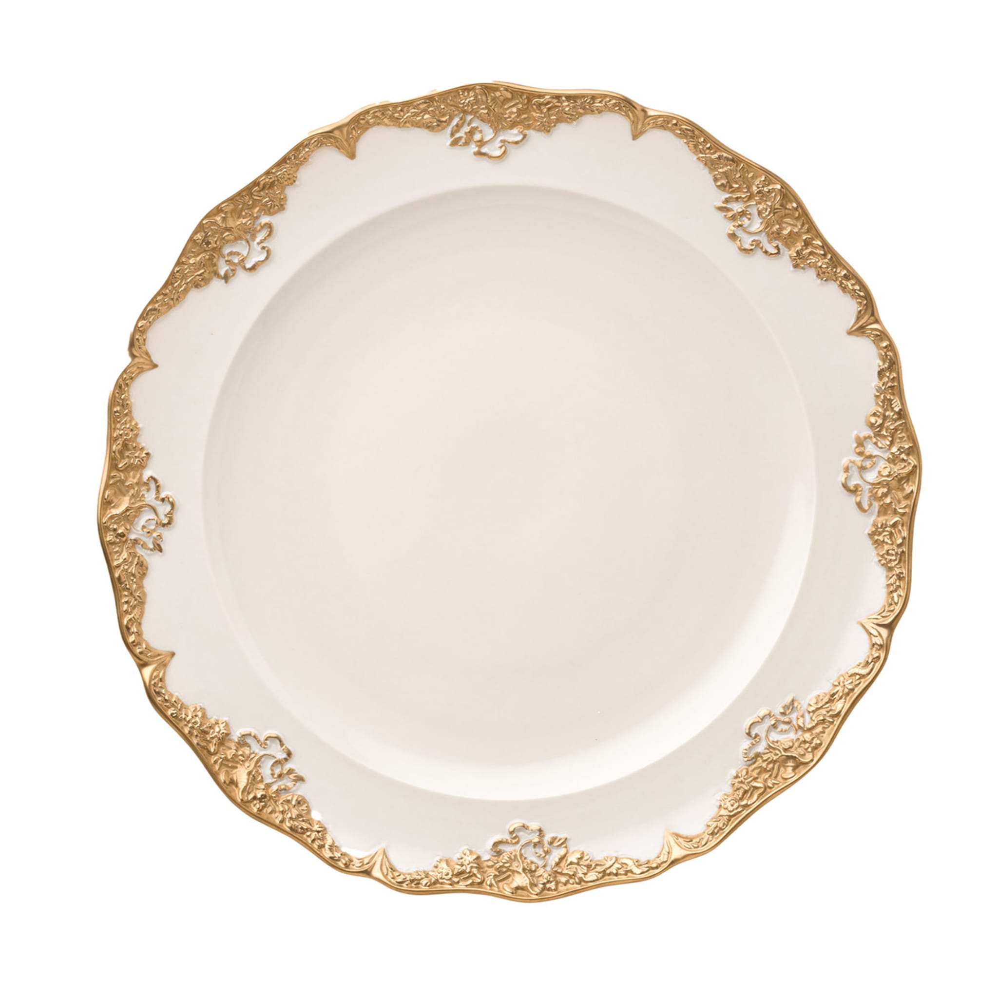 Irene Set of 2 White & Gold Dinner Plates - Main view