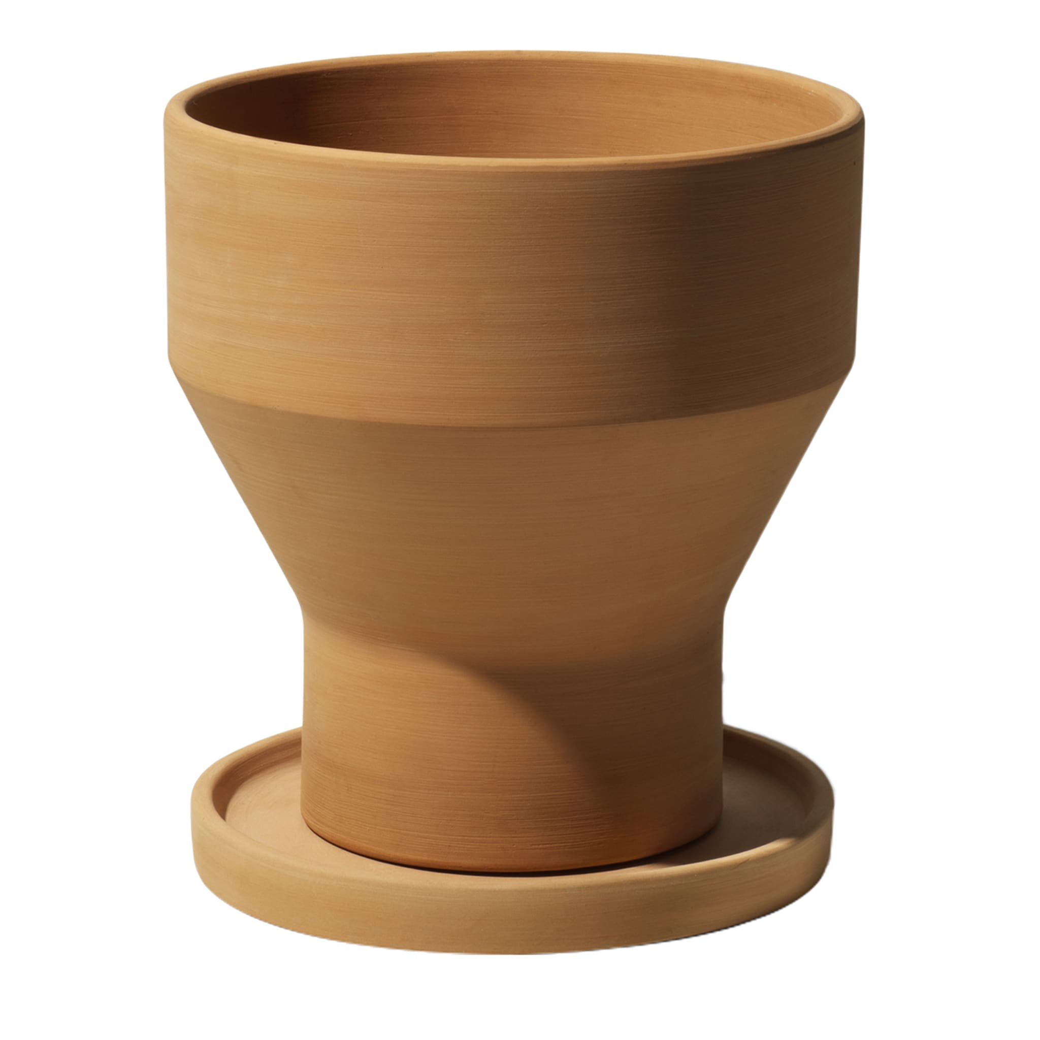 Erba Set aus Terrakotta-Vase und Pflanzuntersatz - Hauptansicht