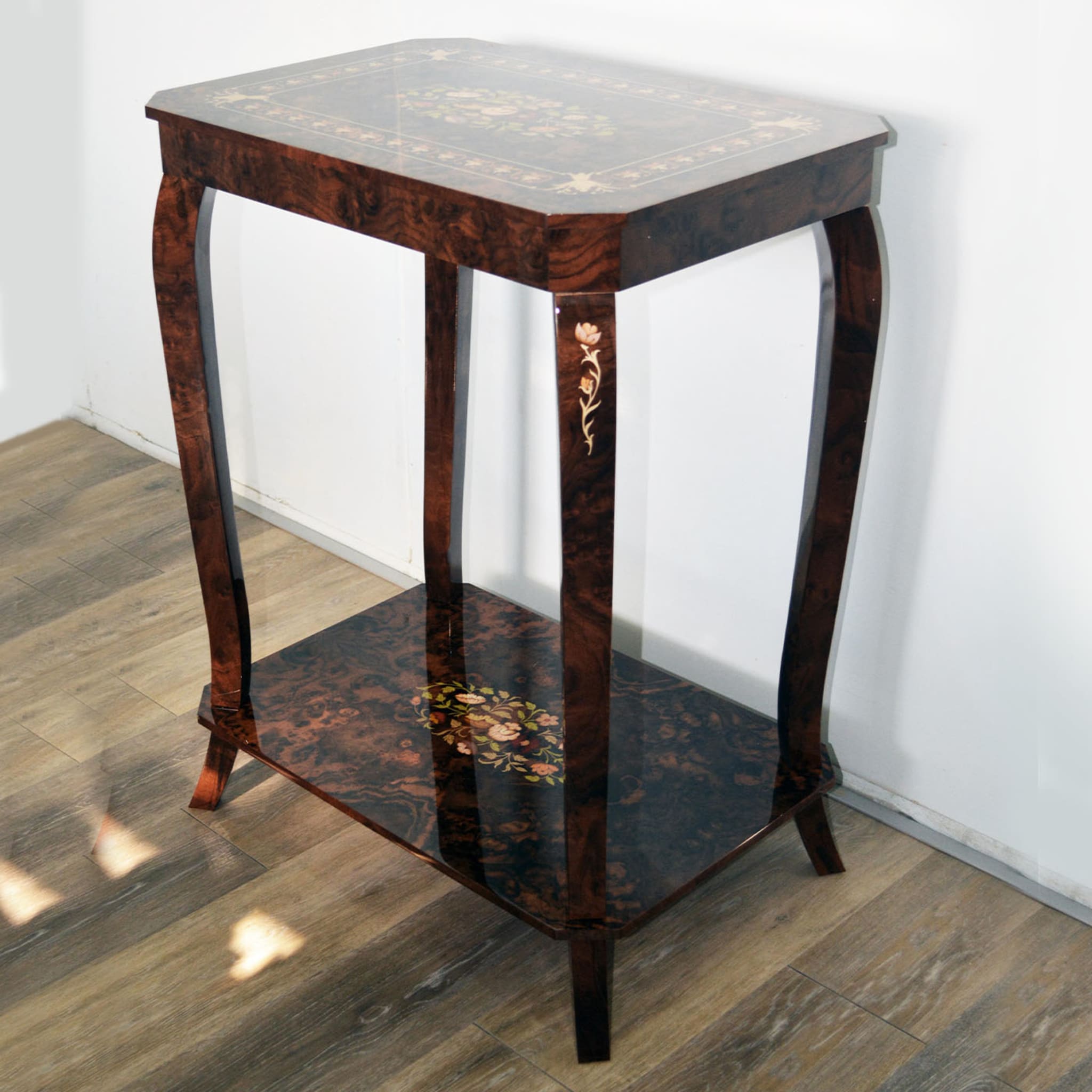 Musical Floral Briar Side Table with Storage Unit - Alternative view 5