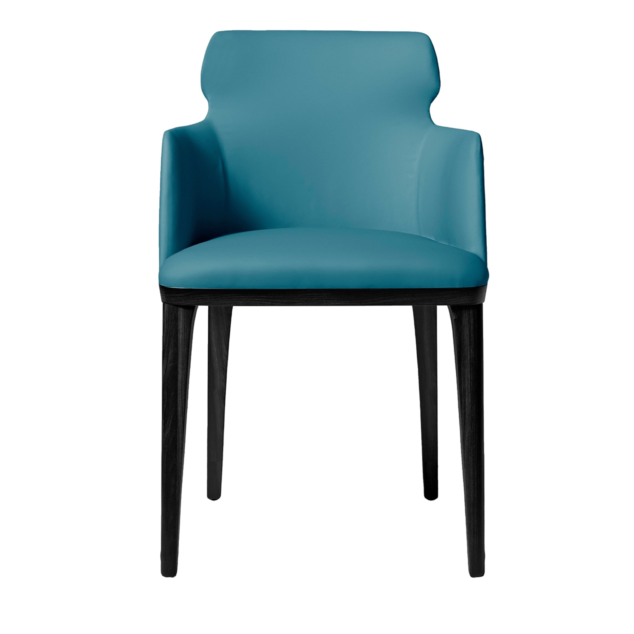 Shape Blue Leather Chair - Main view