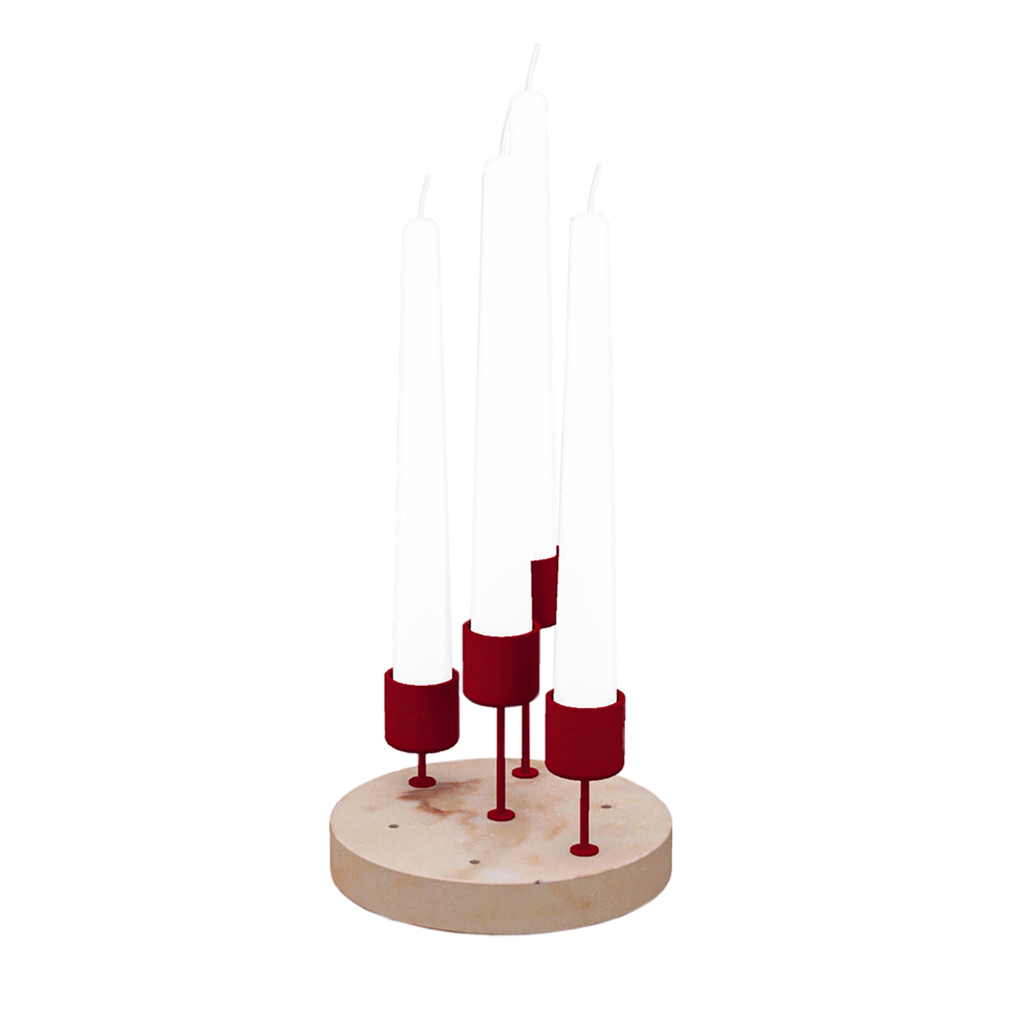 Transitorio 4-Arm Ruby Red/Pink Portogallo Candleholder - Main view