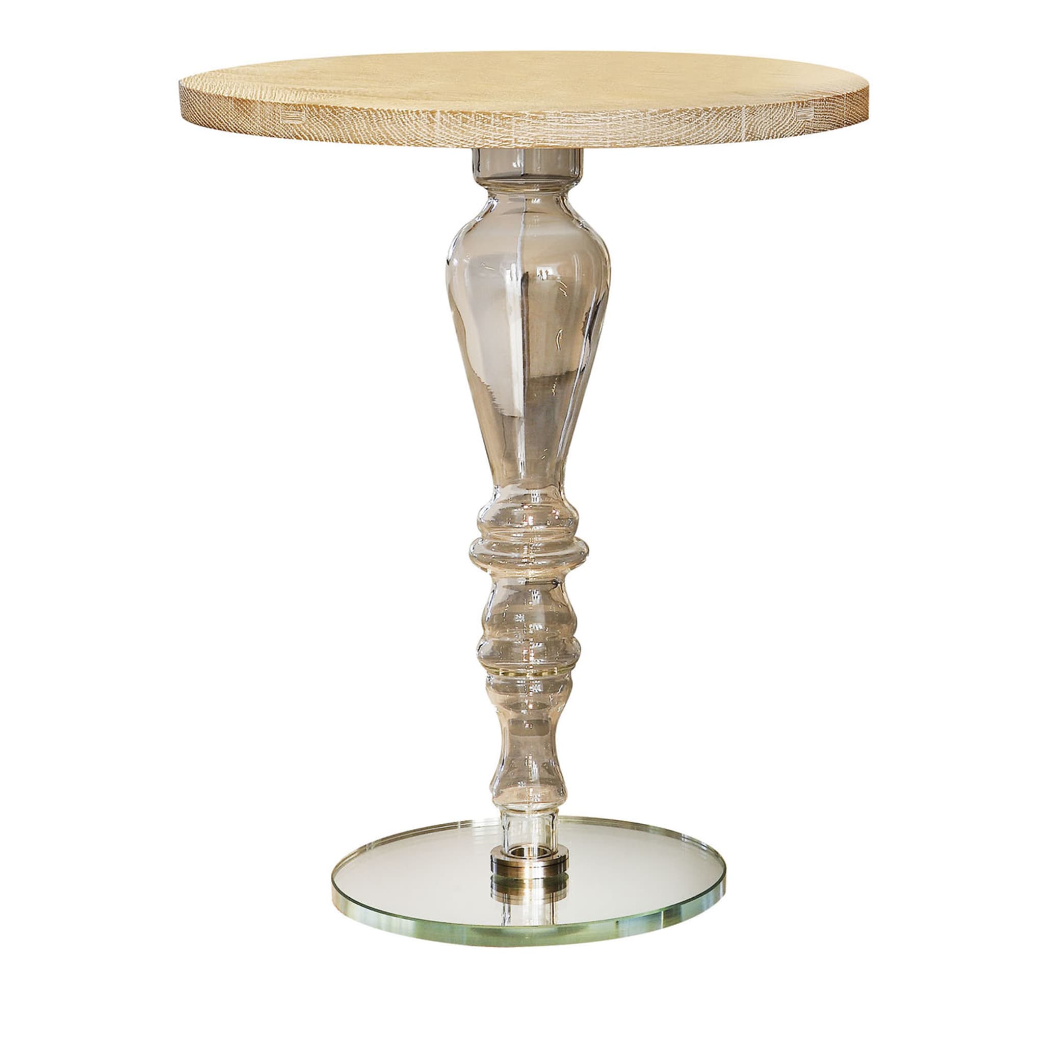 Side Table in Glass & Wood - Main view