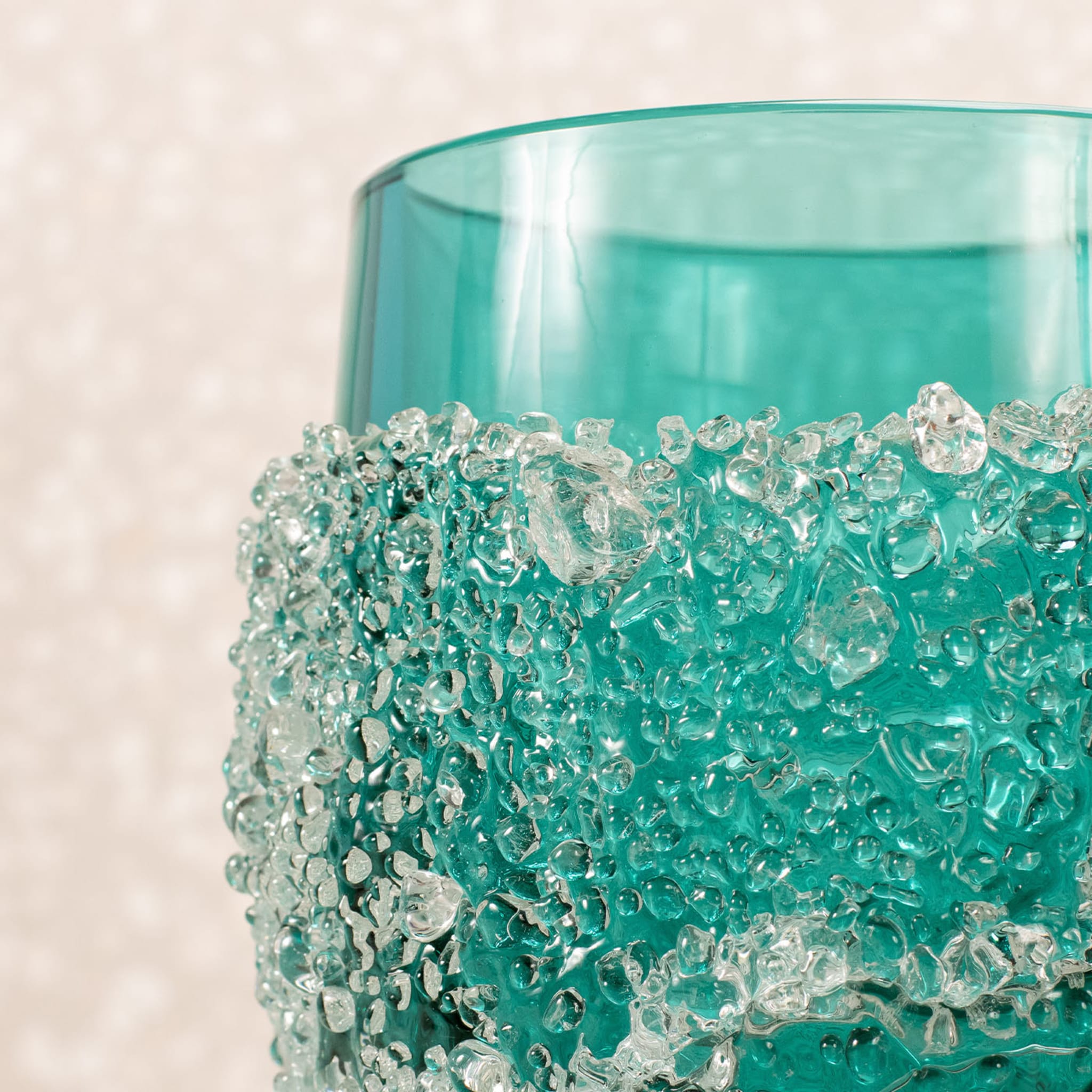 Ghiaccio Aquamarine Glass Vase - Alternative view 1