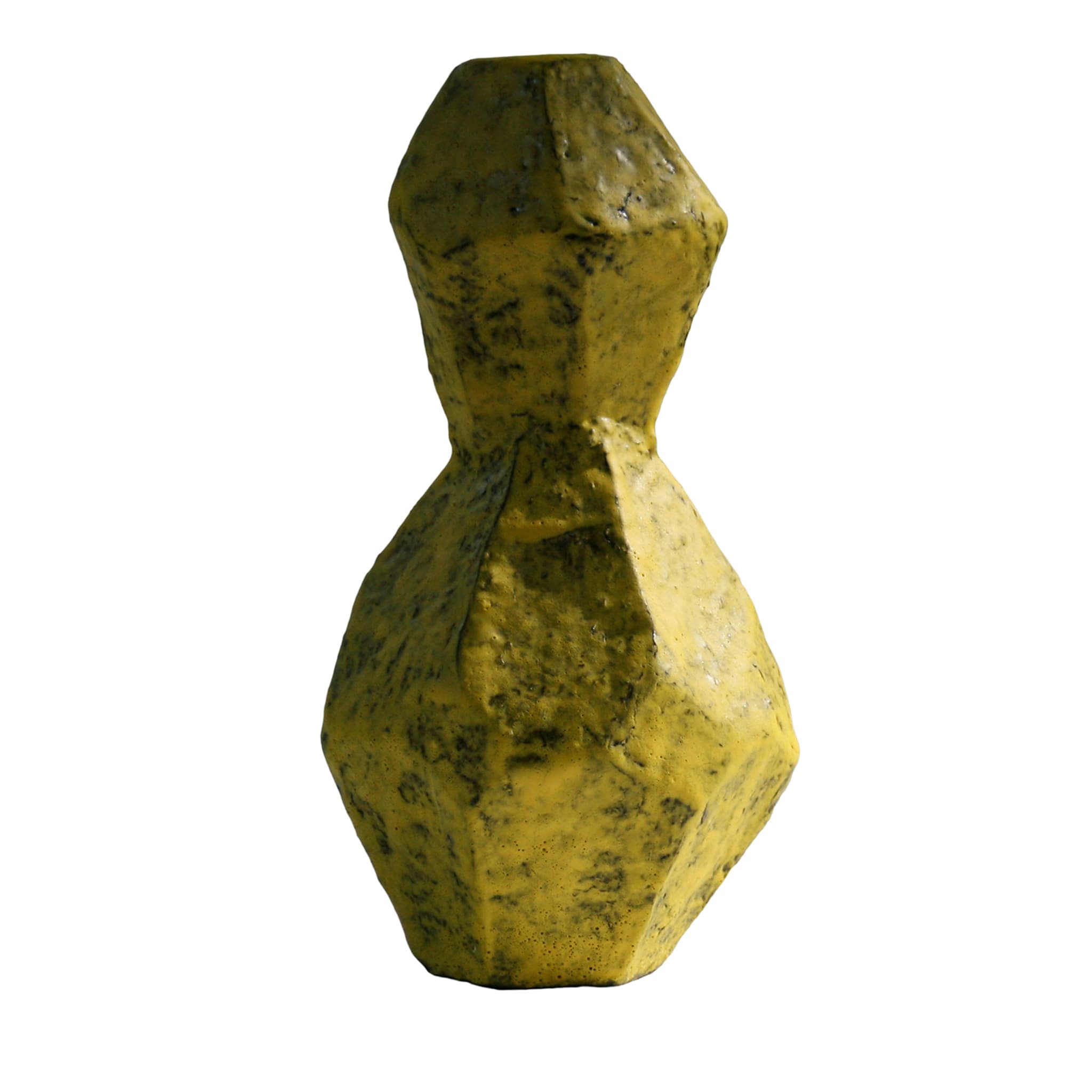 Geometric-Style Asymmetrical Yellow Vase - Main view