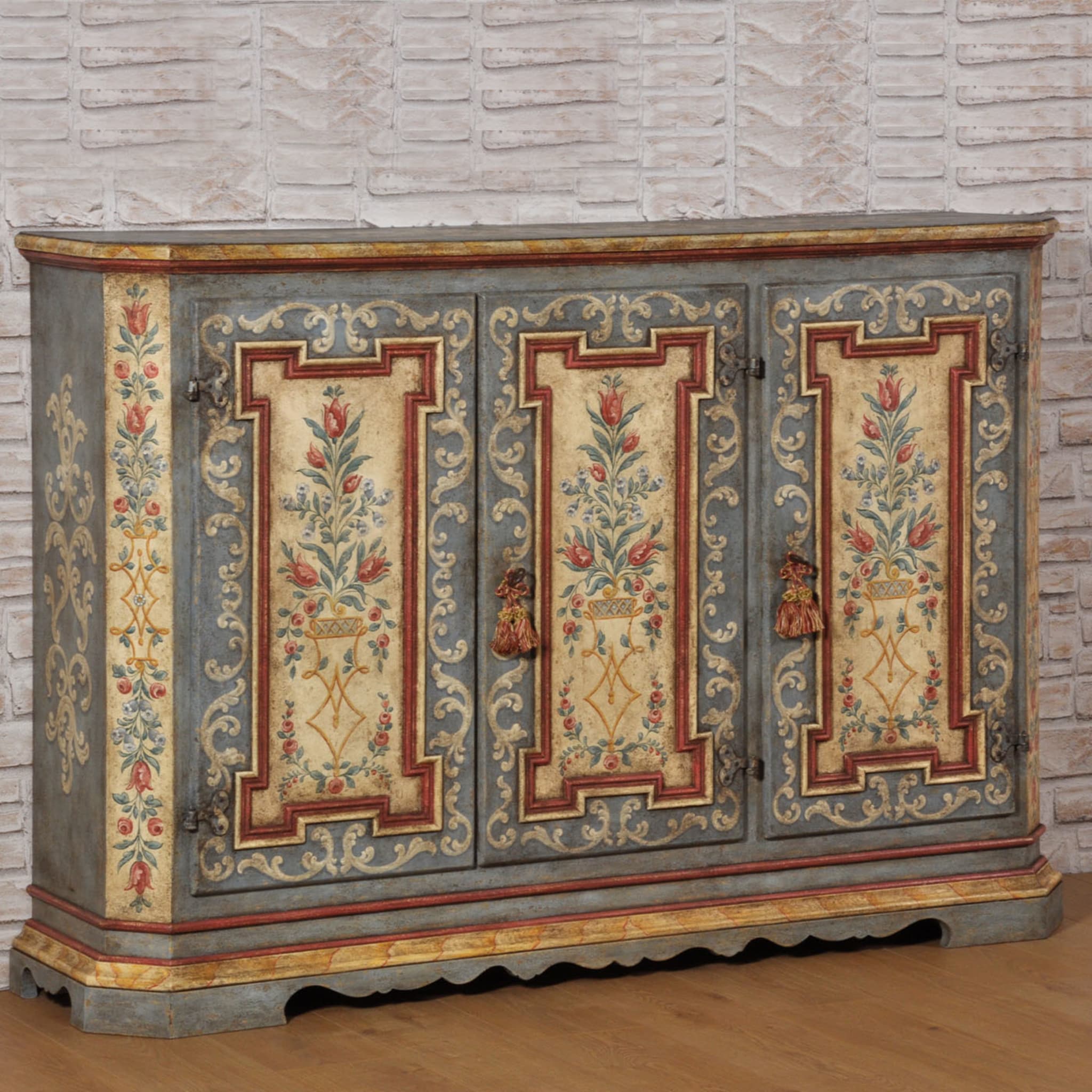 18th-Century Baroque Tyrolean-Style Floral Sideboard - Alternative view 1
