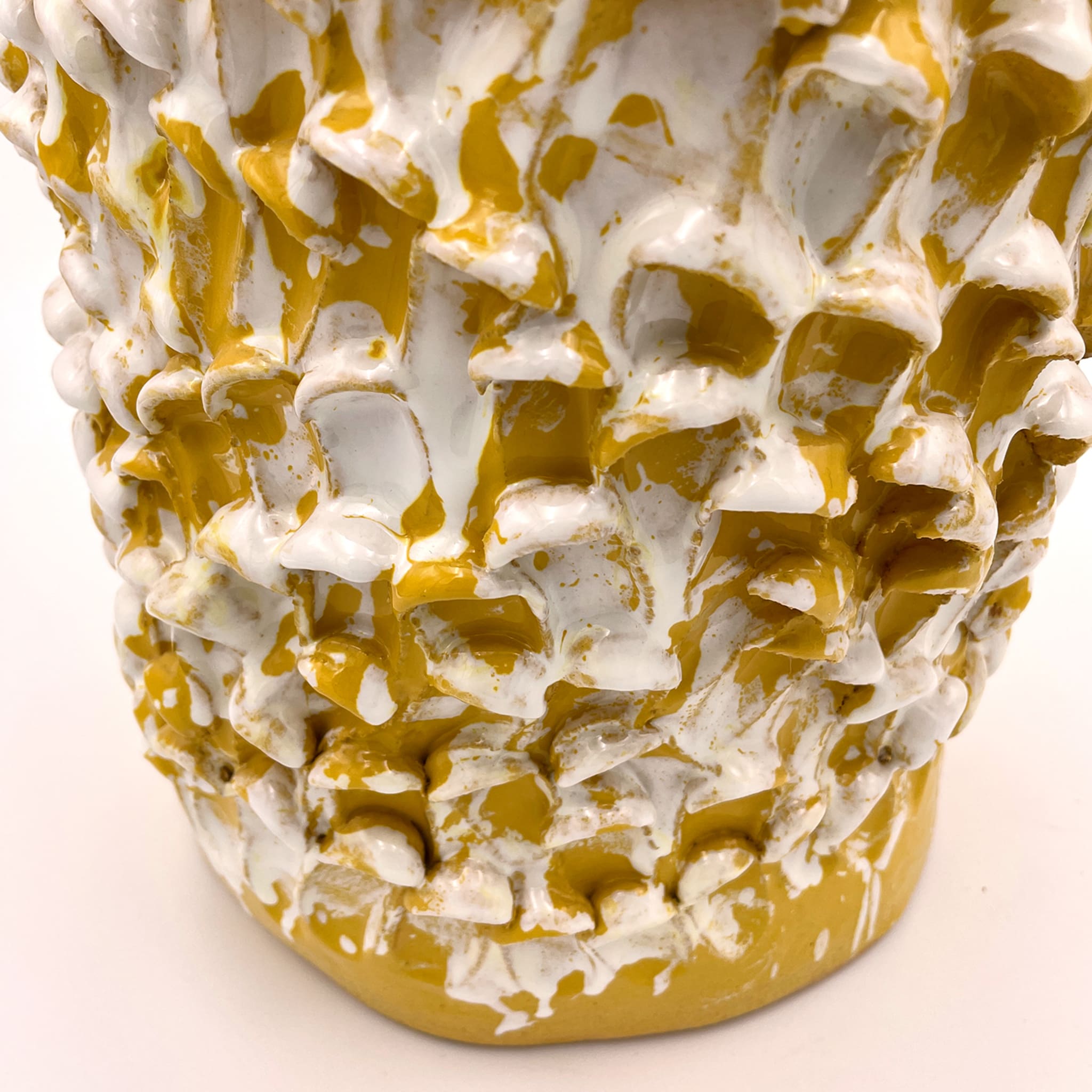 Vaso alto giallo e bianco opaco Onda Sunflower - Vista alternativa 3