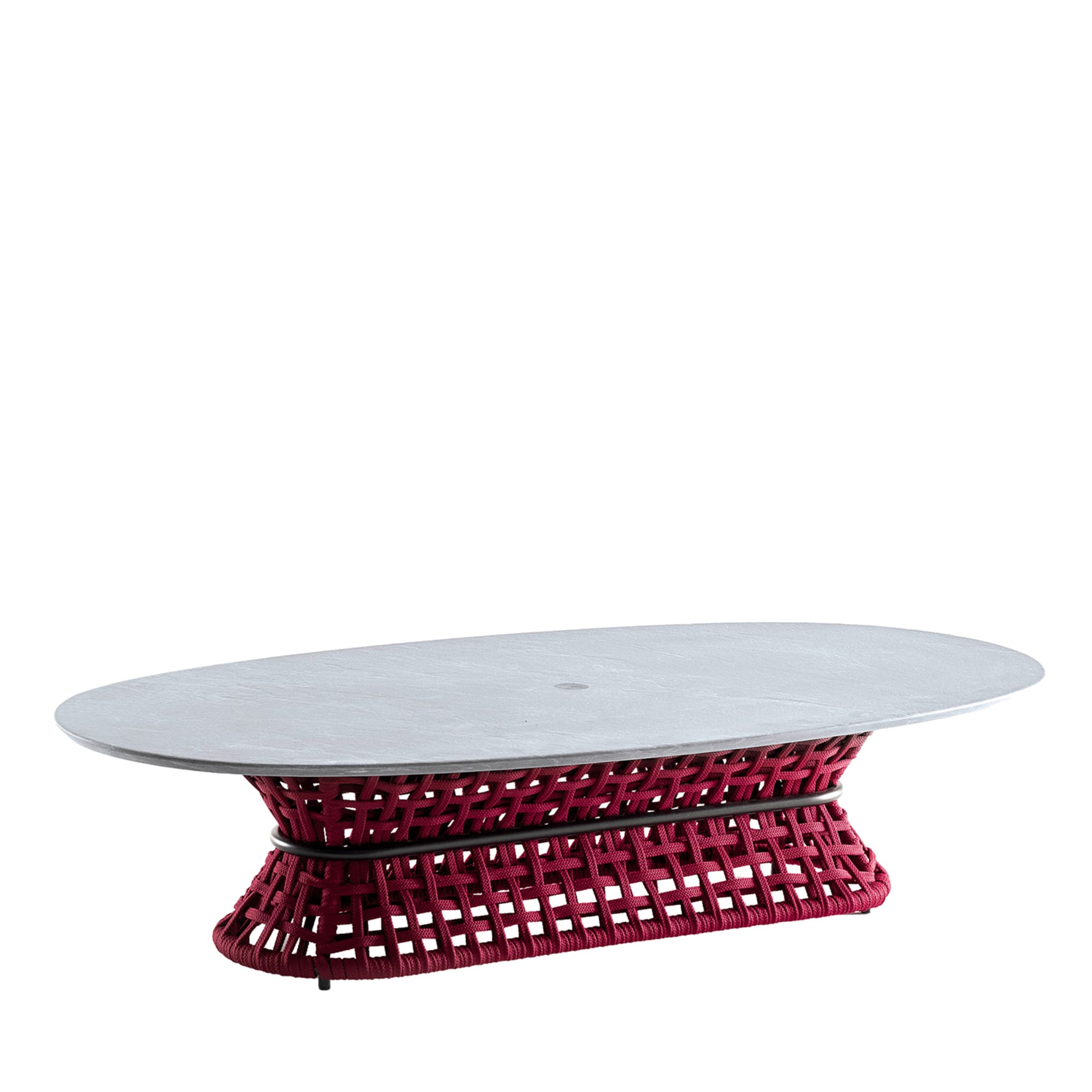 Outdoor Amaranth Oval Cocktail Table With Stone Top - Main view