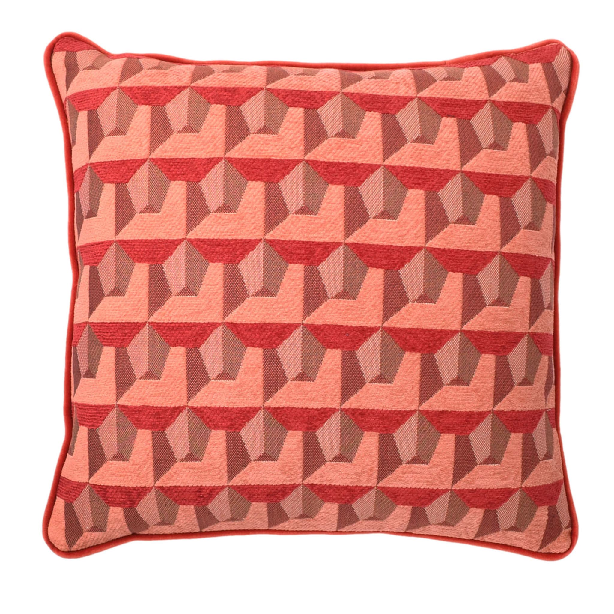 Carrè Cushion In Geometric Relief Jacquard Fabric #1 - Main view