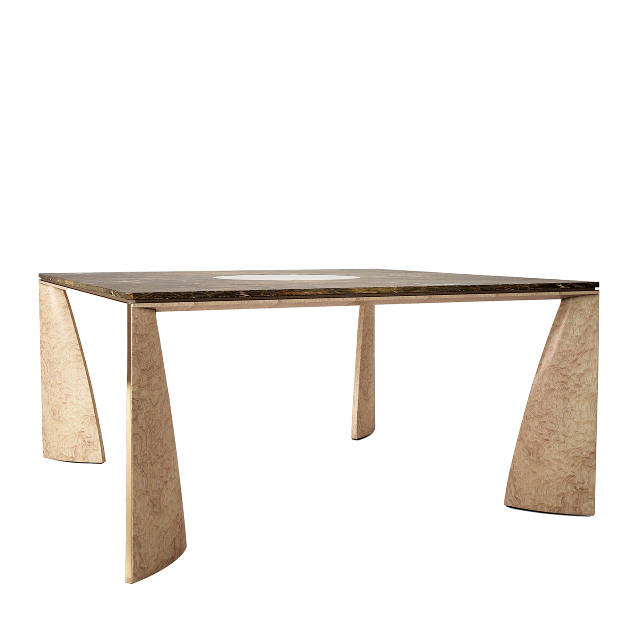 Tamo Wood and Siena Marble Dining Table - Main view