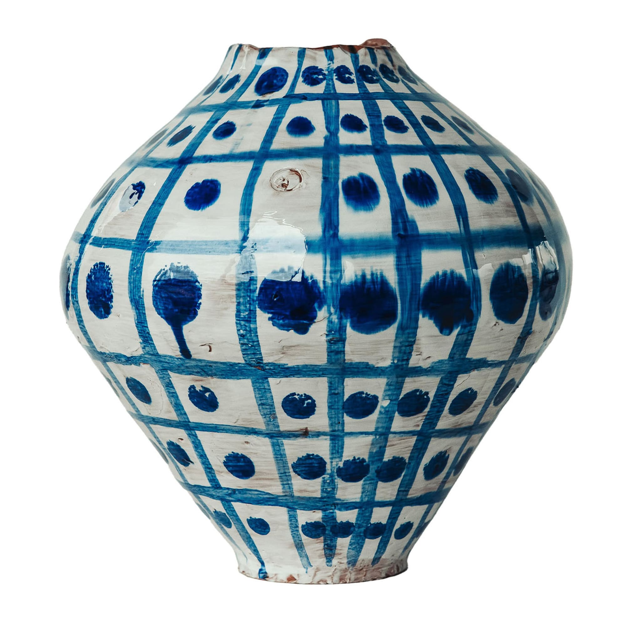 Vase mit kobaltblauen Punkten - Hauptansicht