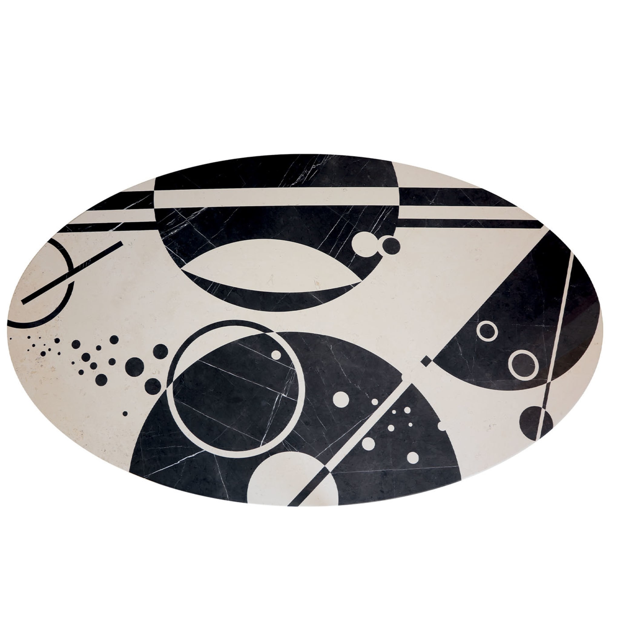 Black and White Oval Marble Table  - Alternative view 2