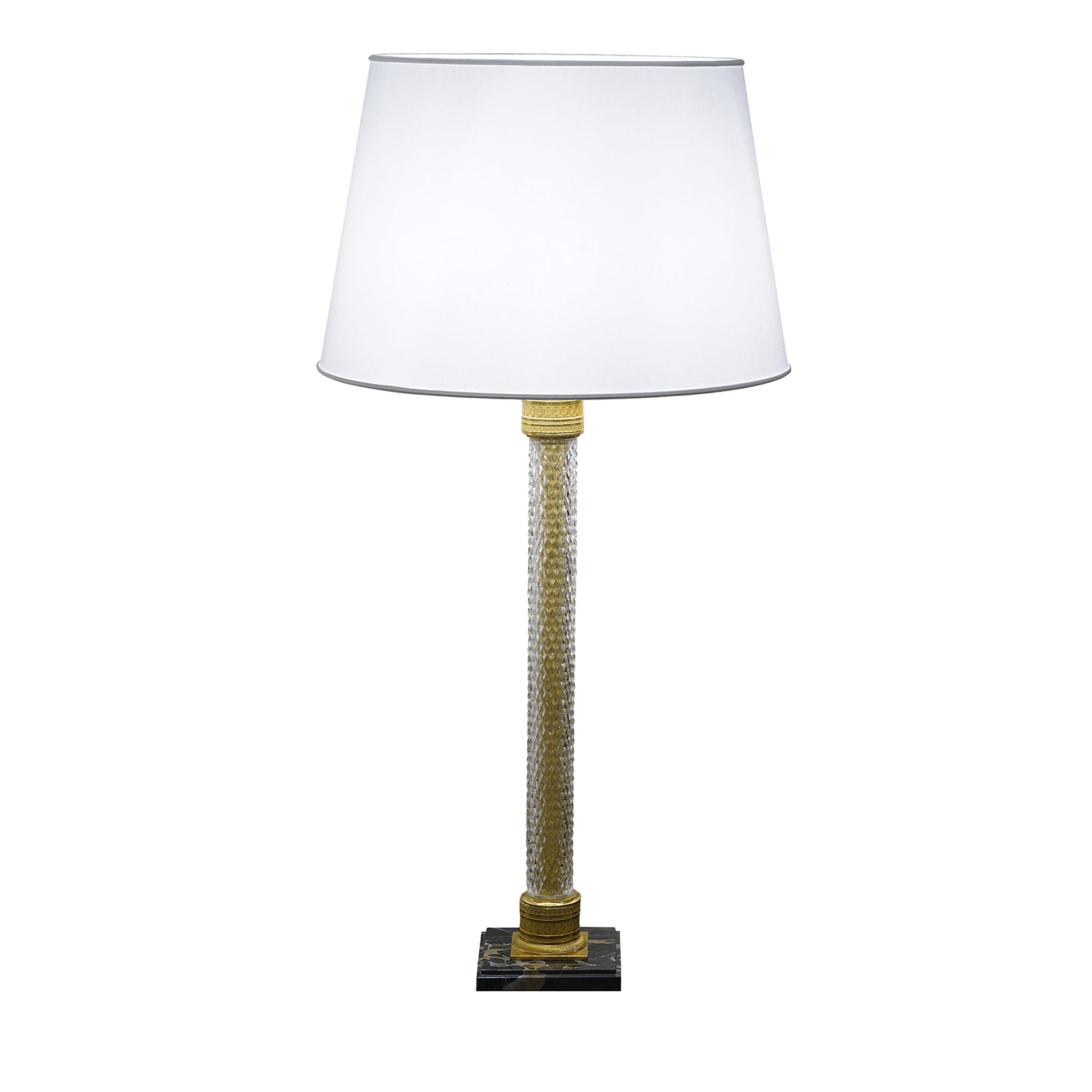 Lámpara de mesa de cristal y bronce estilo Imperio - Vista principal