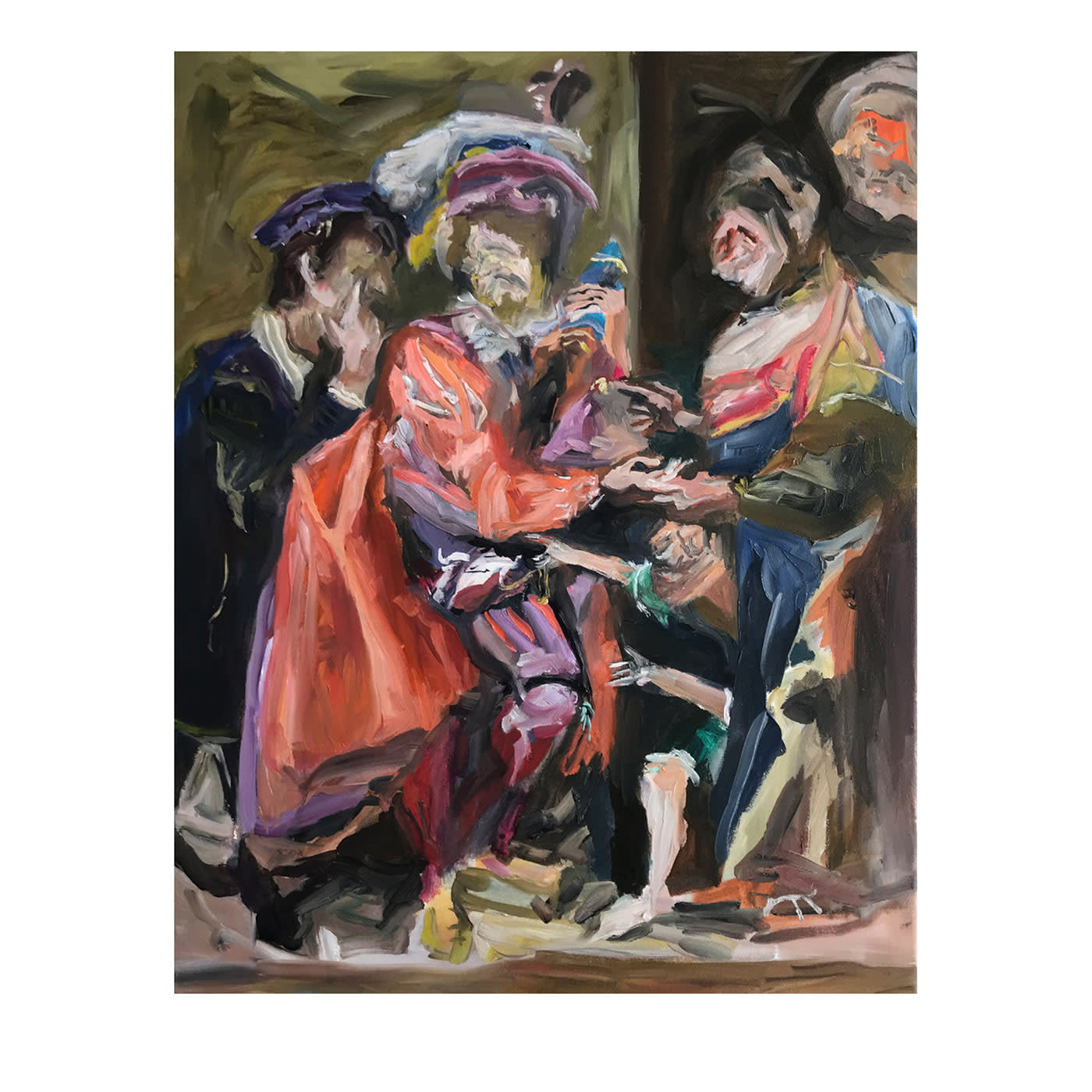 Senza titolo con La buona ventura Pittura ad olio - Adriano Annino