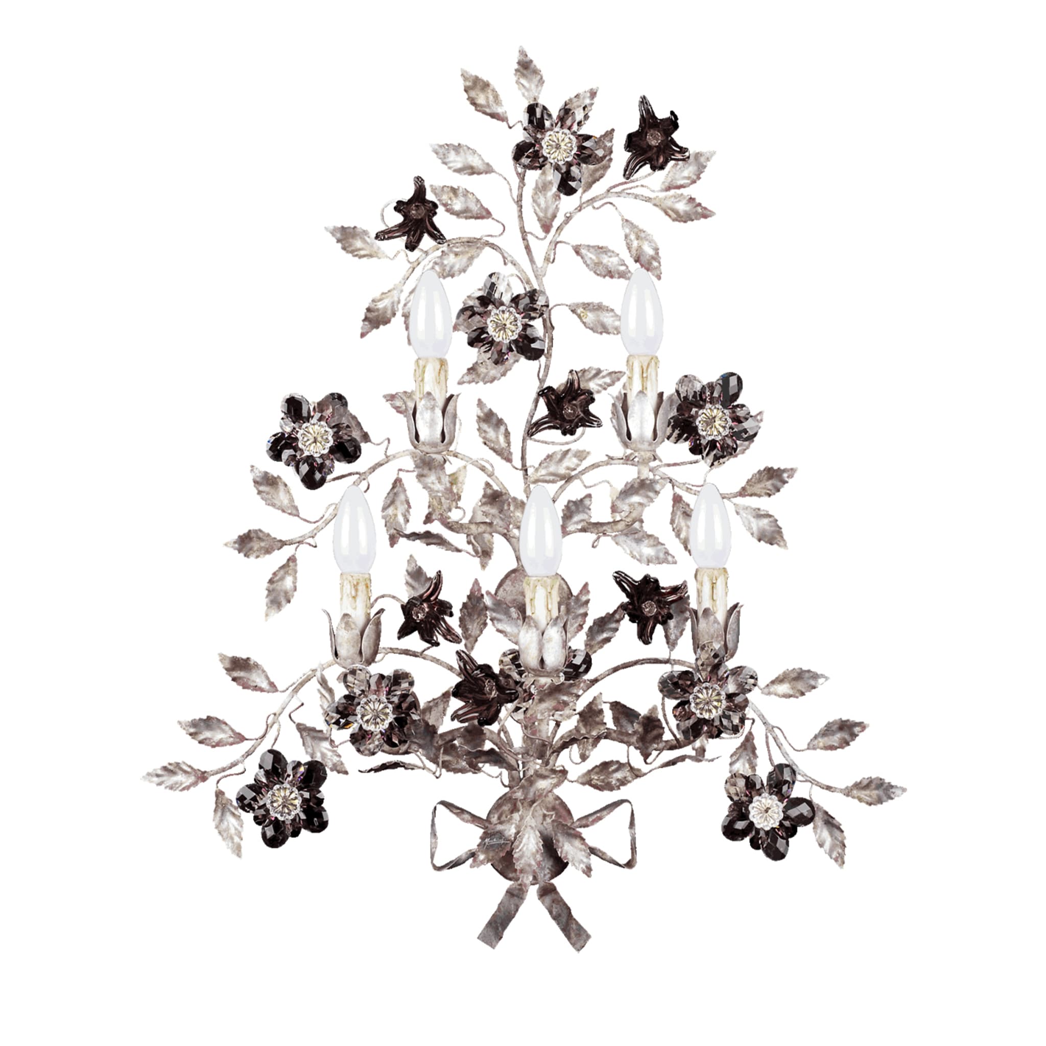 586 5-Light Floral Silvery Wandleuchte - Hauptansicht
