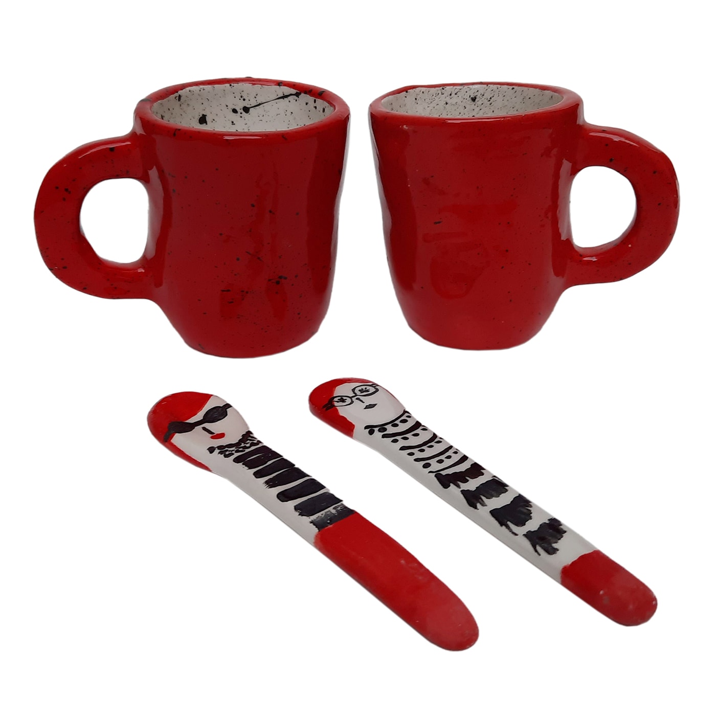 Le Femminedde Set of 2 Espresso Cups and Teaspoons - Amodino Milano