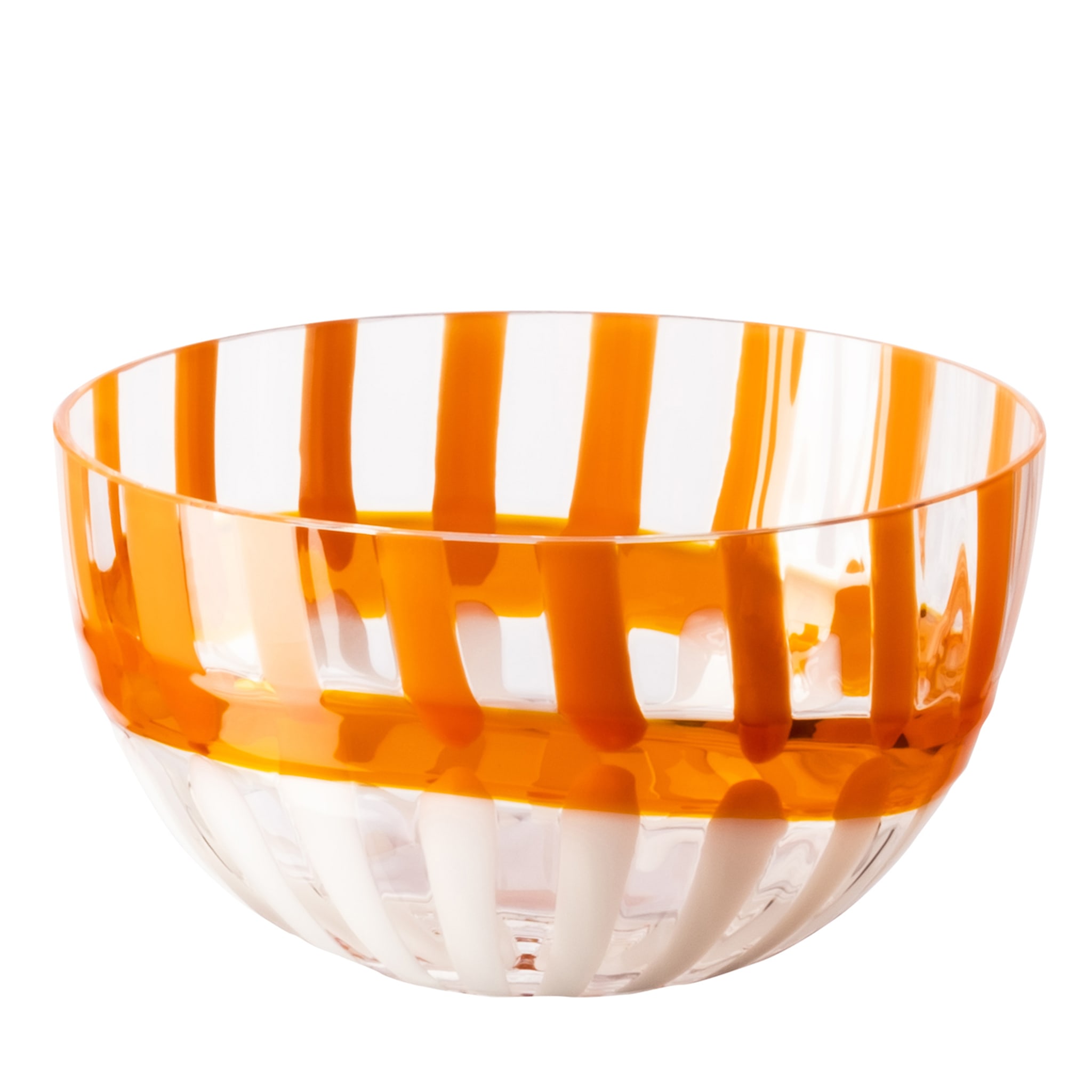 Le Diverse White&Orange Striped Bowl by Carlo Moretti - Main view