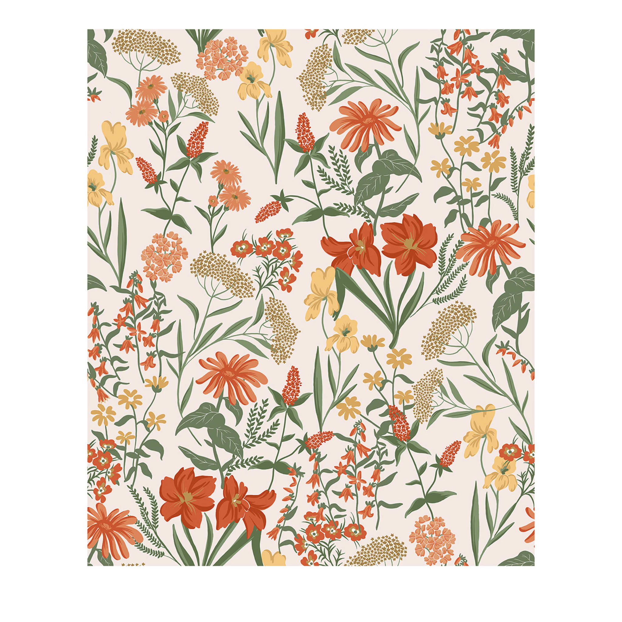 Flora Copper-Red Sambuco Wallpaper - Main view