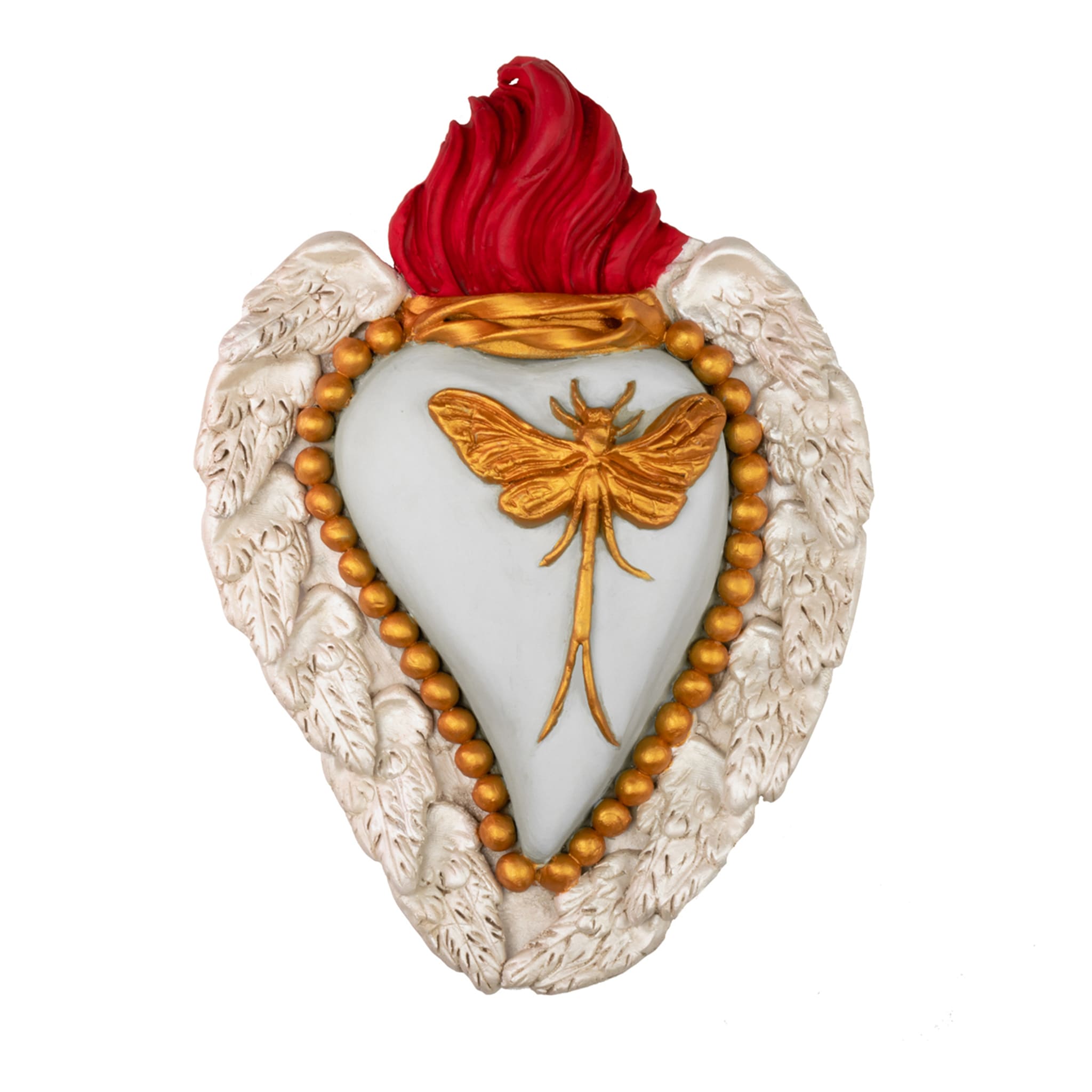 Royal Ephemerus White and Gold Ceramic Heart - Main view
