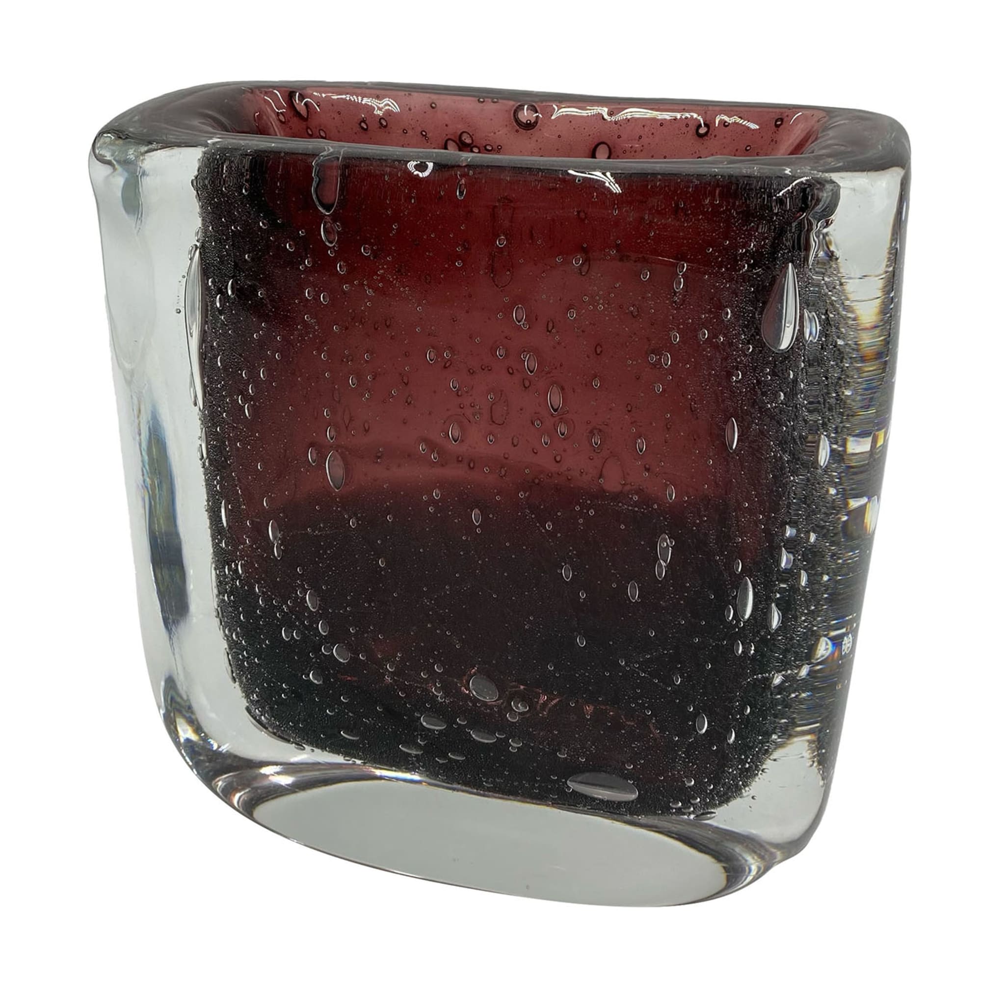 Square Red Glass Vase - Main view