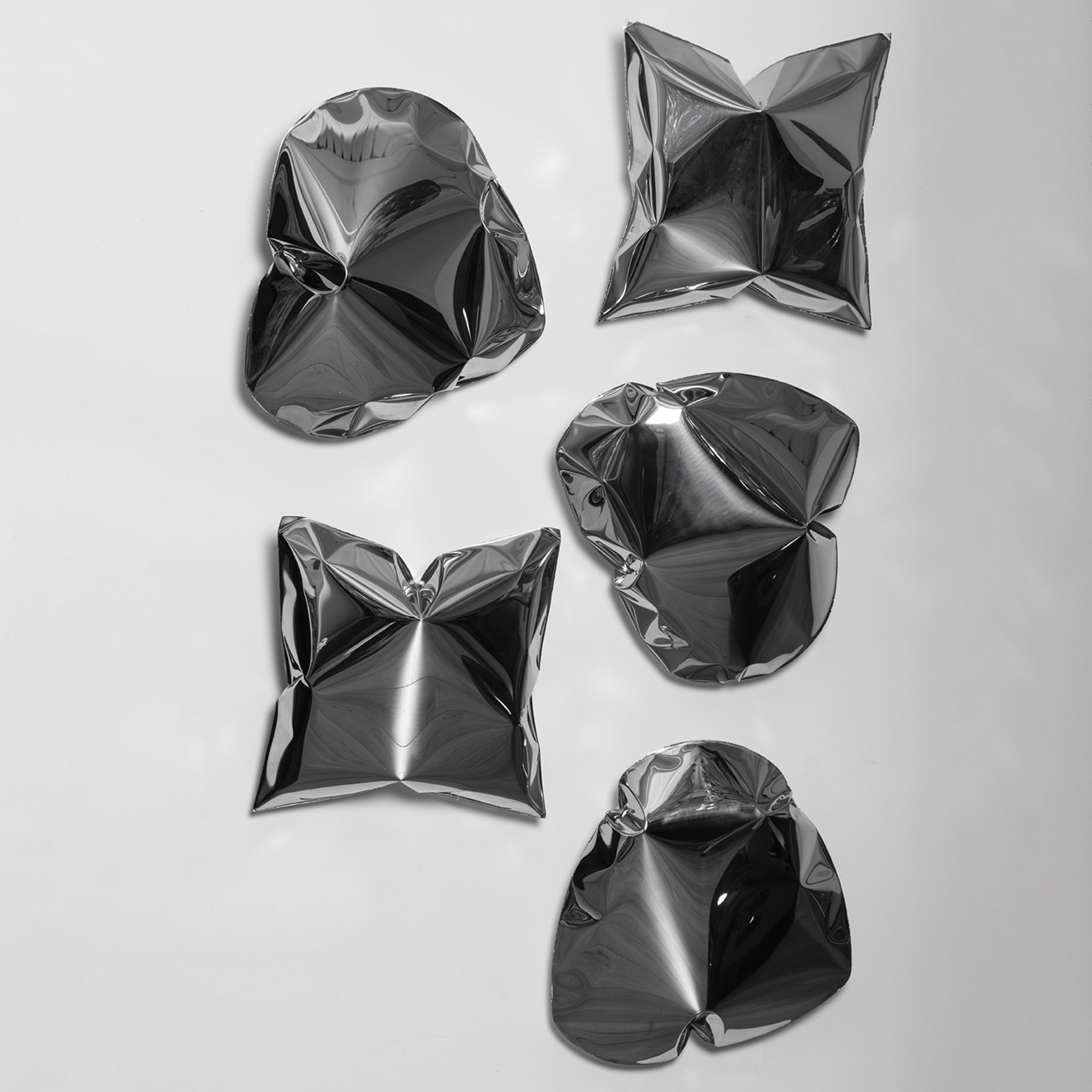 Square Silvery Pillow-Shaped Wall Sculpture BAU Design | Artemest