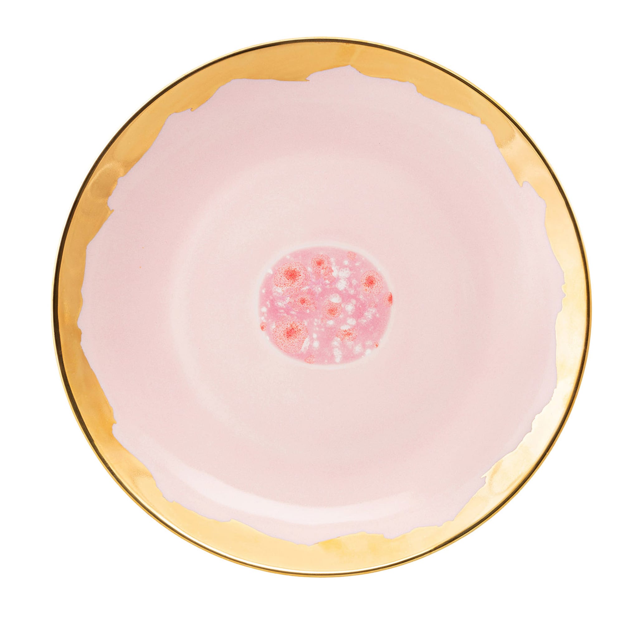 Berry Set of 2 Pink Dessert Plates with Dripping-Like Rim - Main view