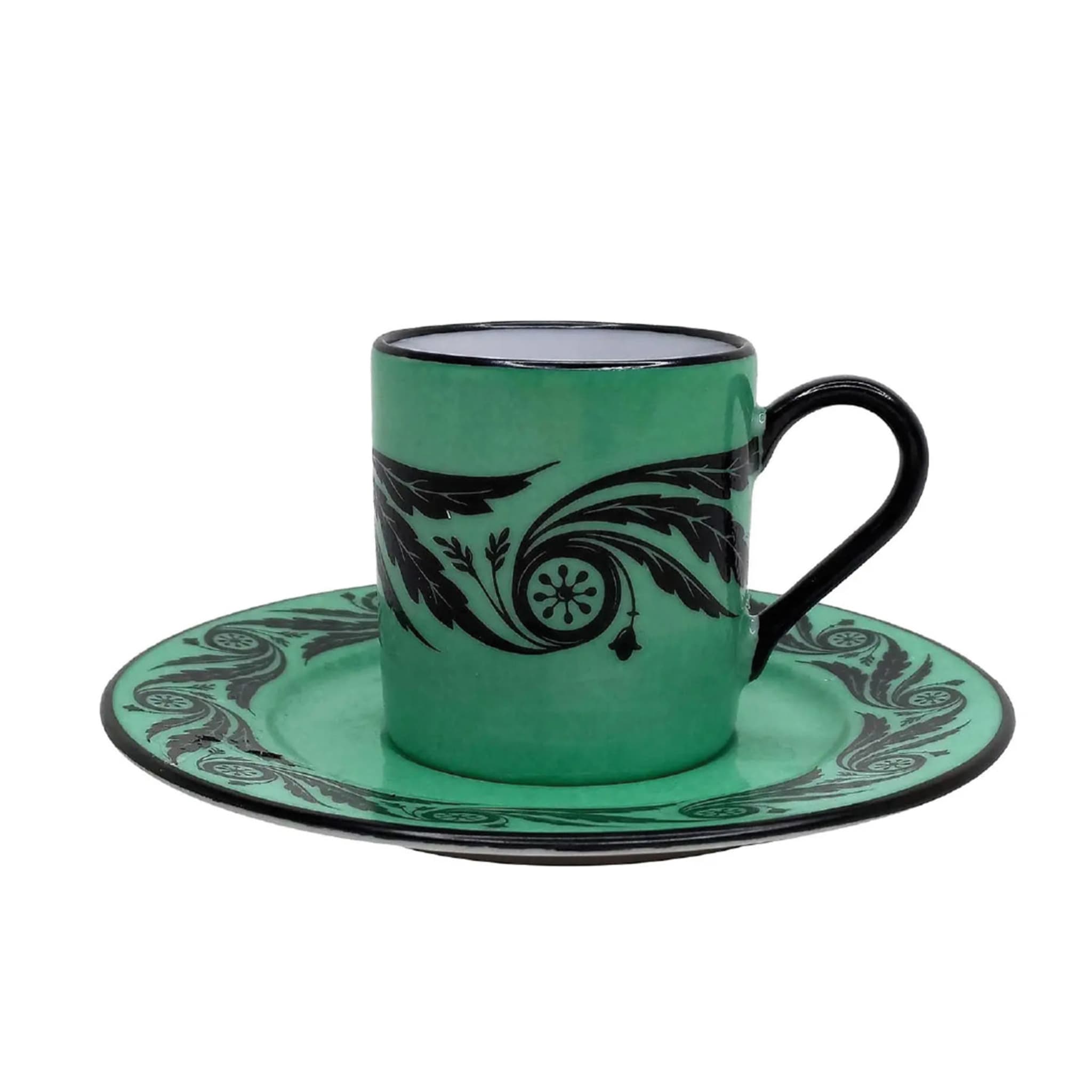 Crisalide Set of 4 Green Coffee Cups with Saucers - Main view