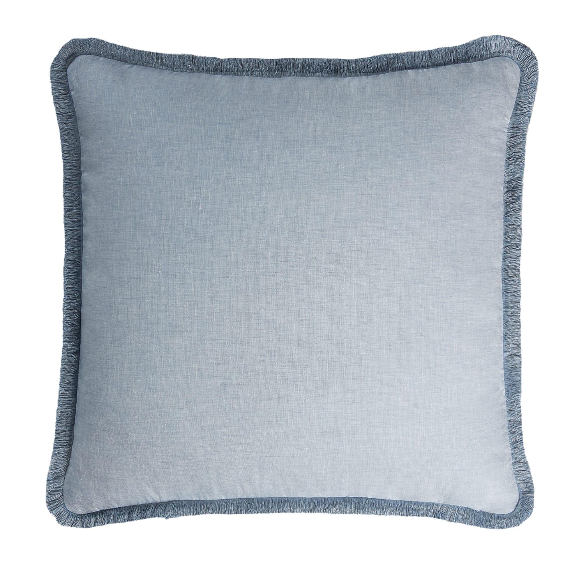 Light Blue Happy Linen Cushion - Main view