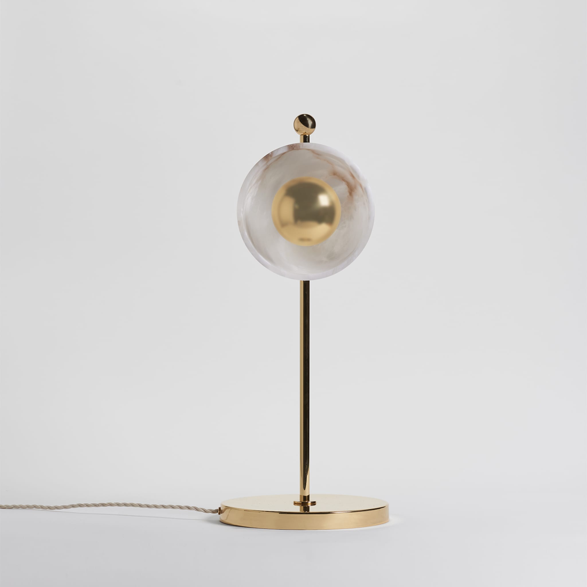 "Butterfly" Table Lamp in Polished Brass and Alabaster - Alternative view 2