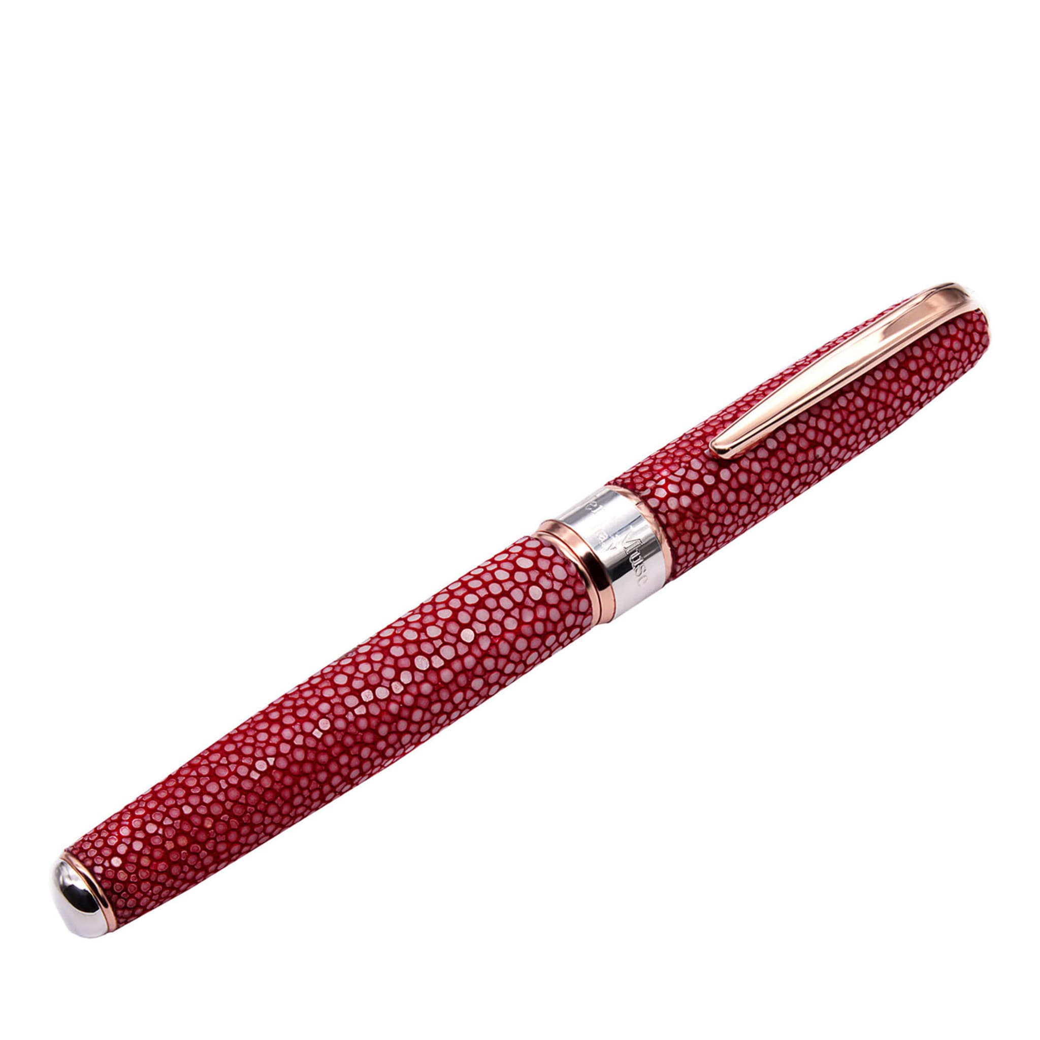 Red Galuchat Leather Fountain Pen - Alternative view 4