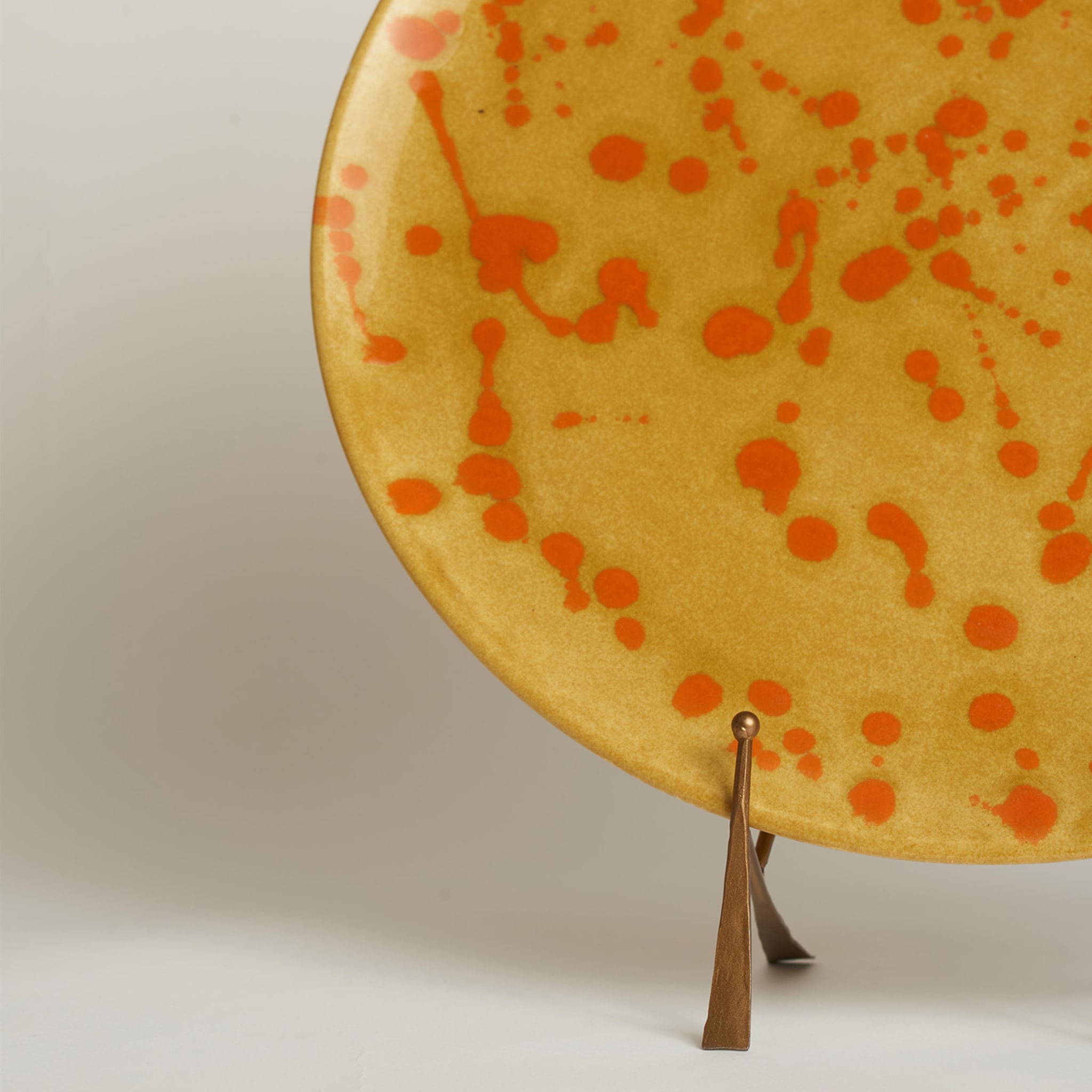 Caramel and Orange Ceramic Decorative Plate - Alternative view 1