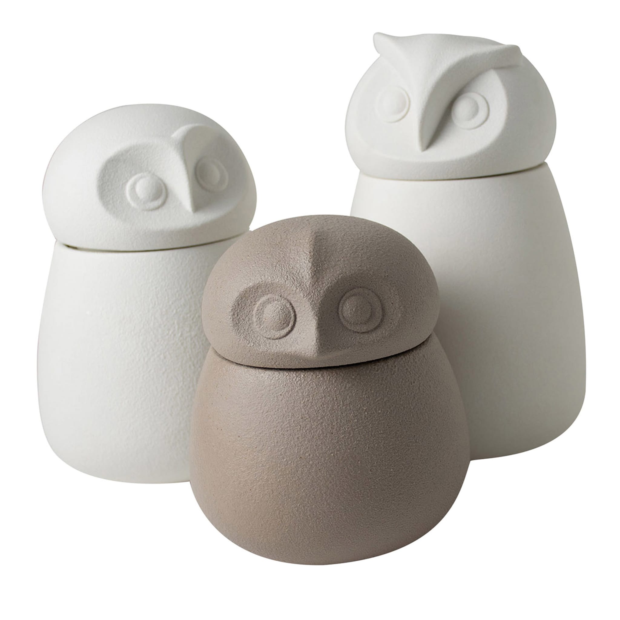 Set of 3 Owl jars by Laura Pelosio - Main view
