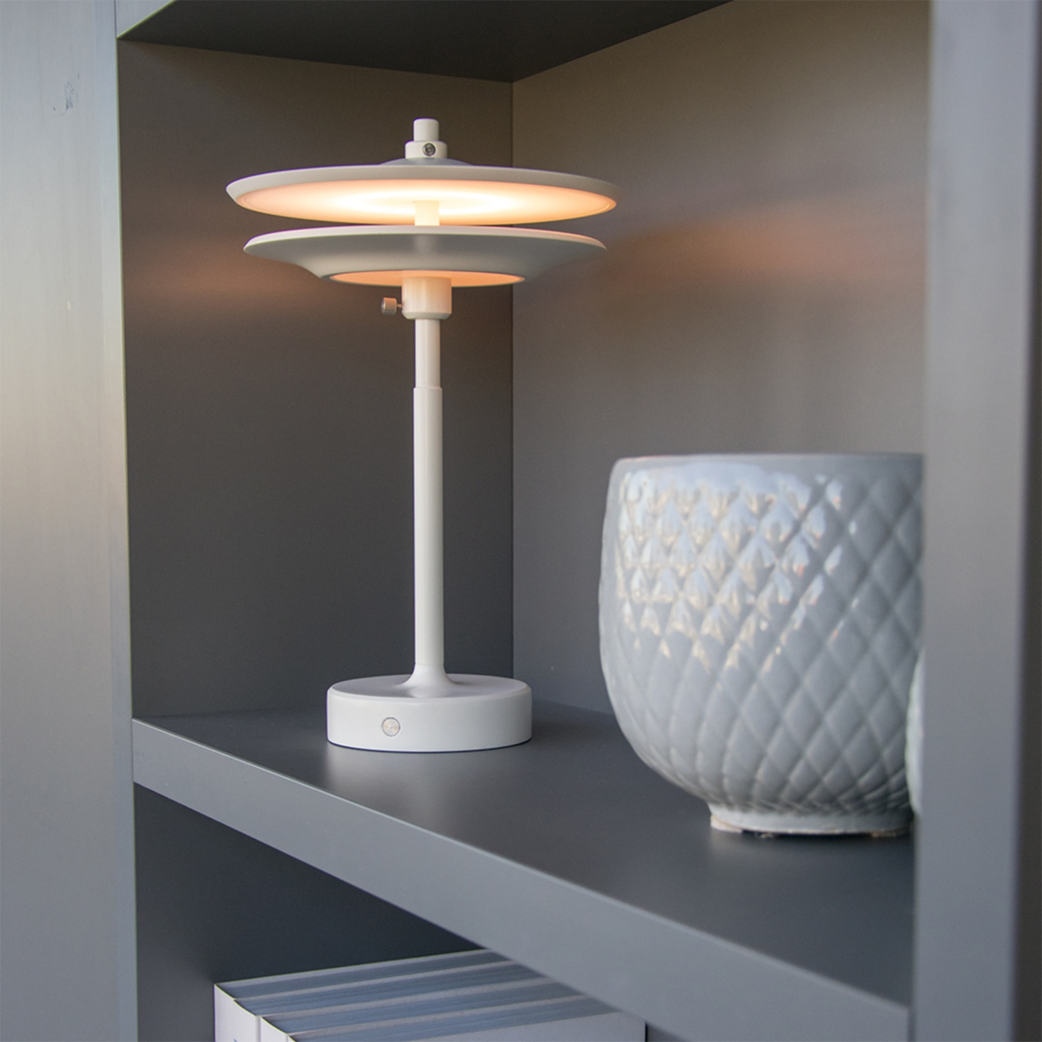 Drum White Rechargeable Table Lamp by Albore Design - Alternative view 3