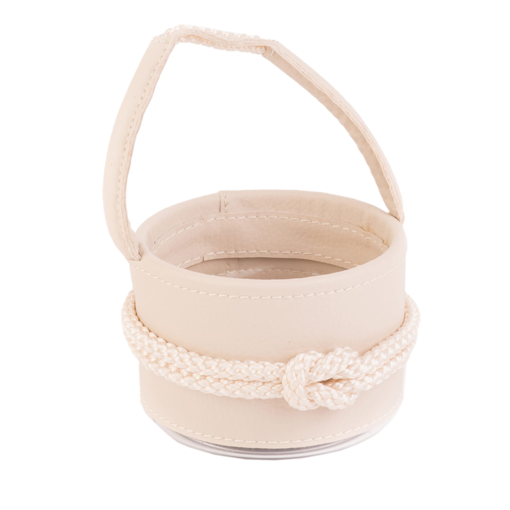 Cream Eco-Leather Teaspoon Basket with Rope Inserts - Main view