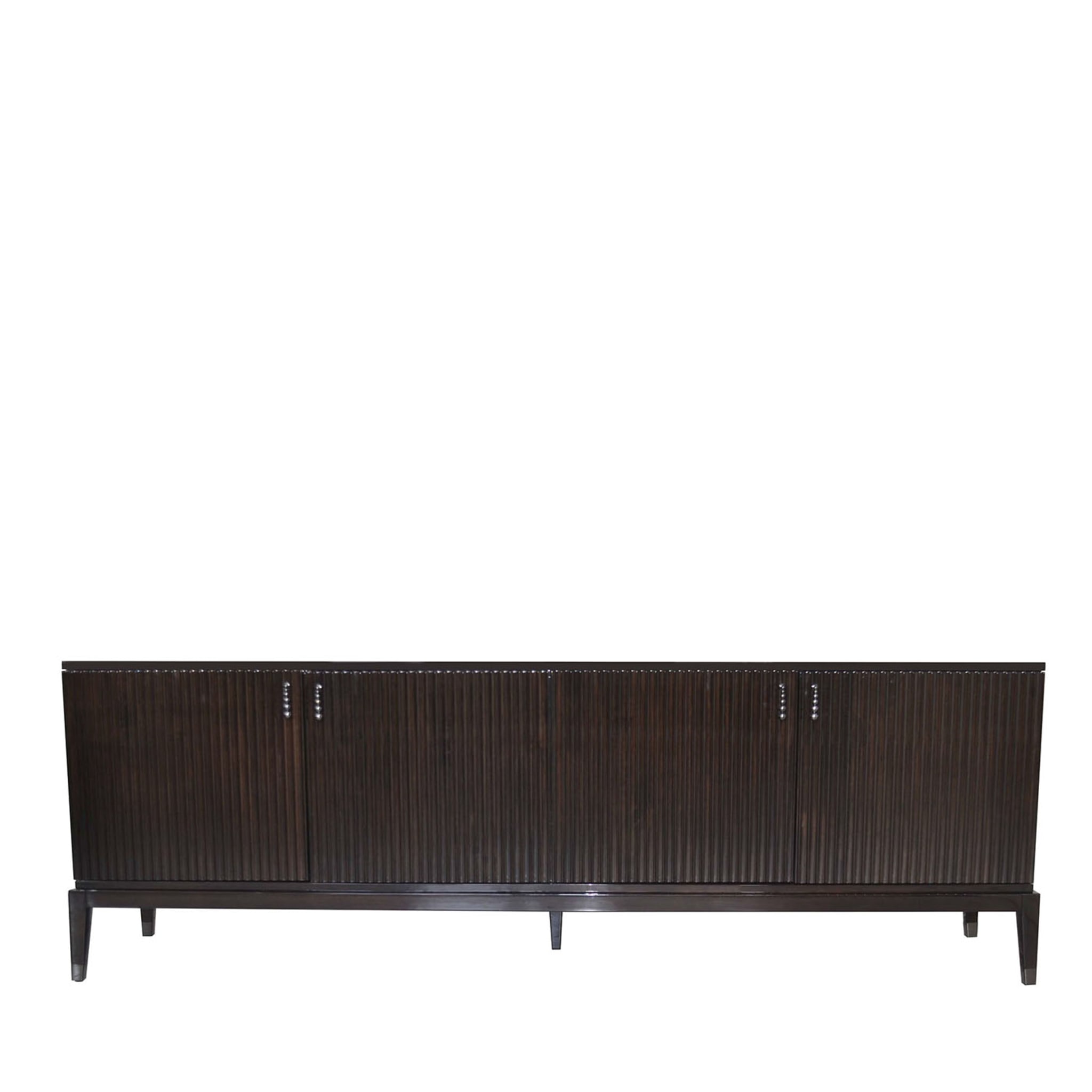 Italian Sideboard in Ebony Brown Color with Four Doors - Main view