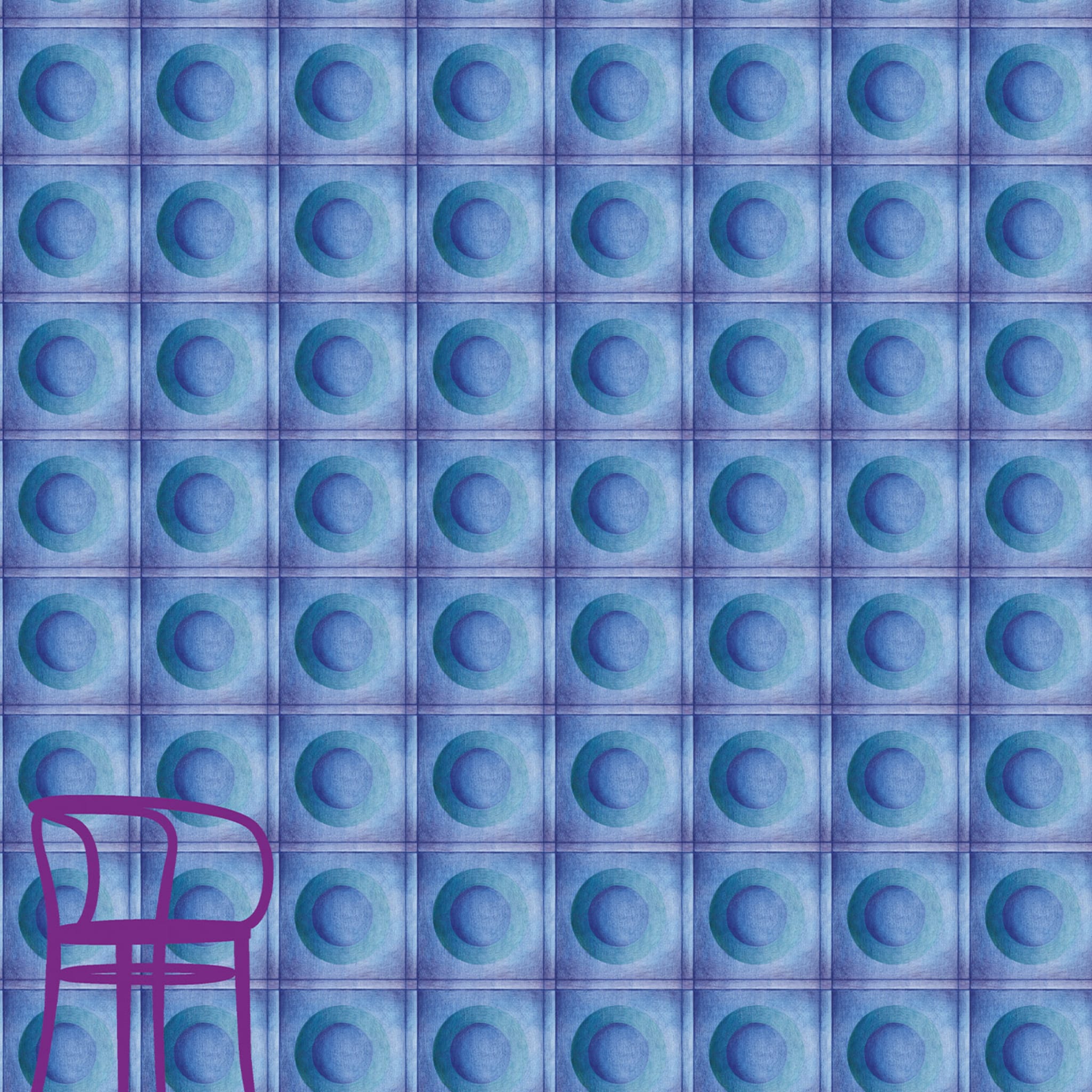Meditation Dot Blue & Green Wallpaper - Alternative view 1