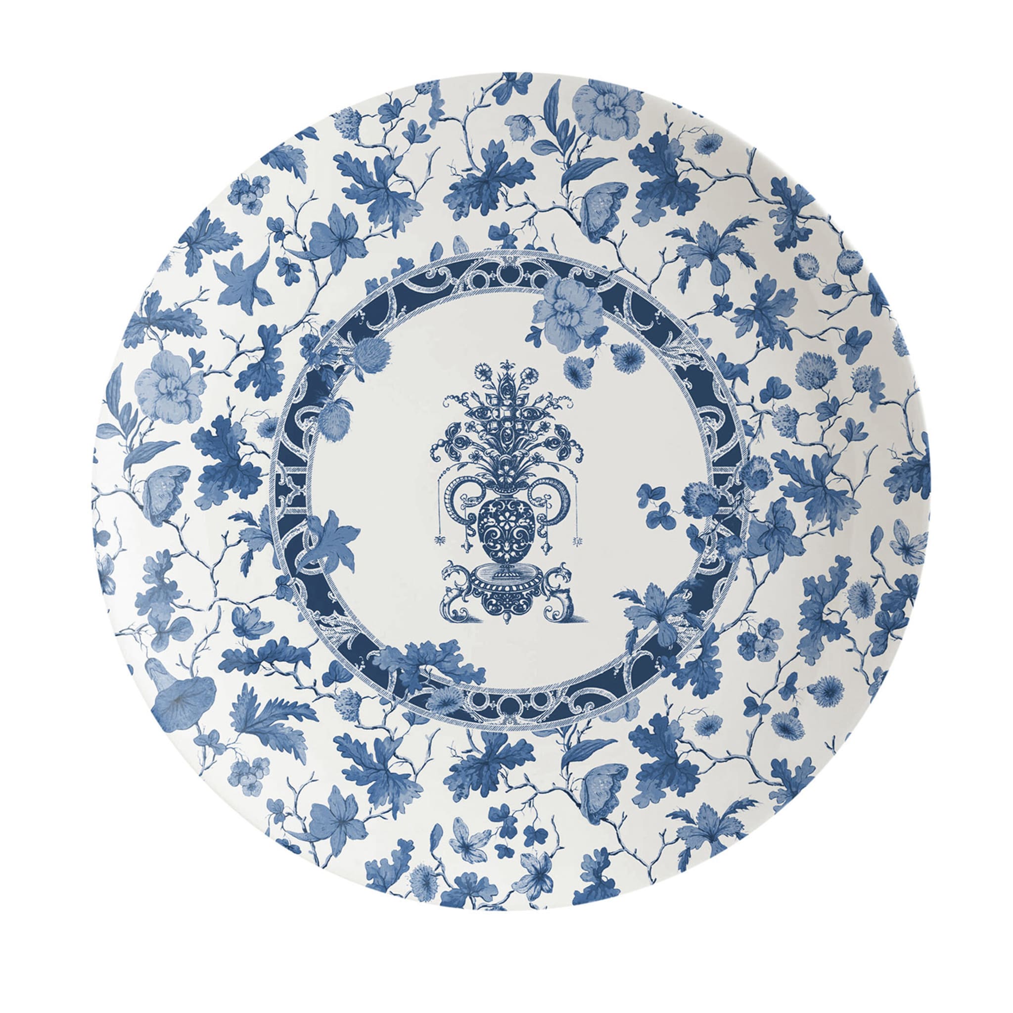 Garden Of Eden Porcelain Dinner Plate With Blue Decoration #3 - Main view