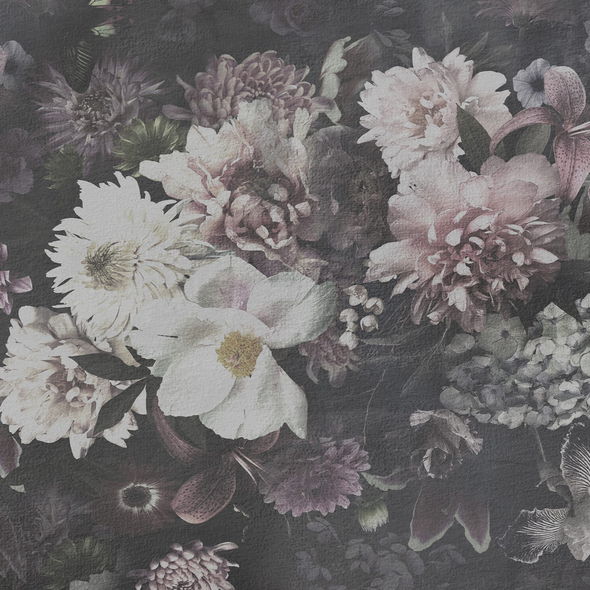 Blooming flowers textured wallpaper - Alternative view 1