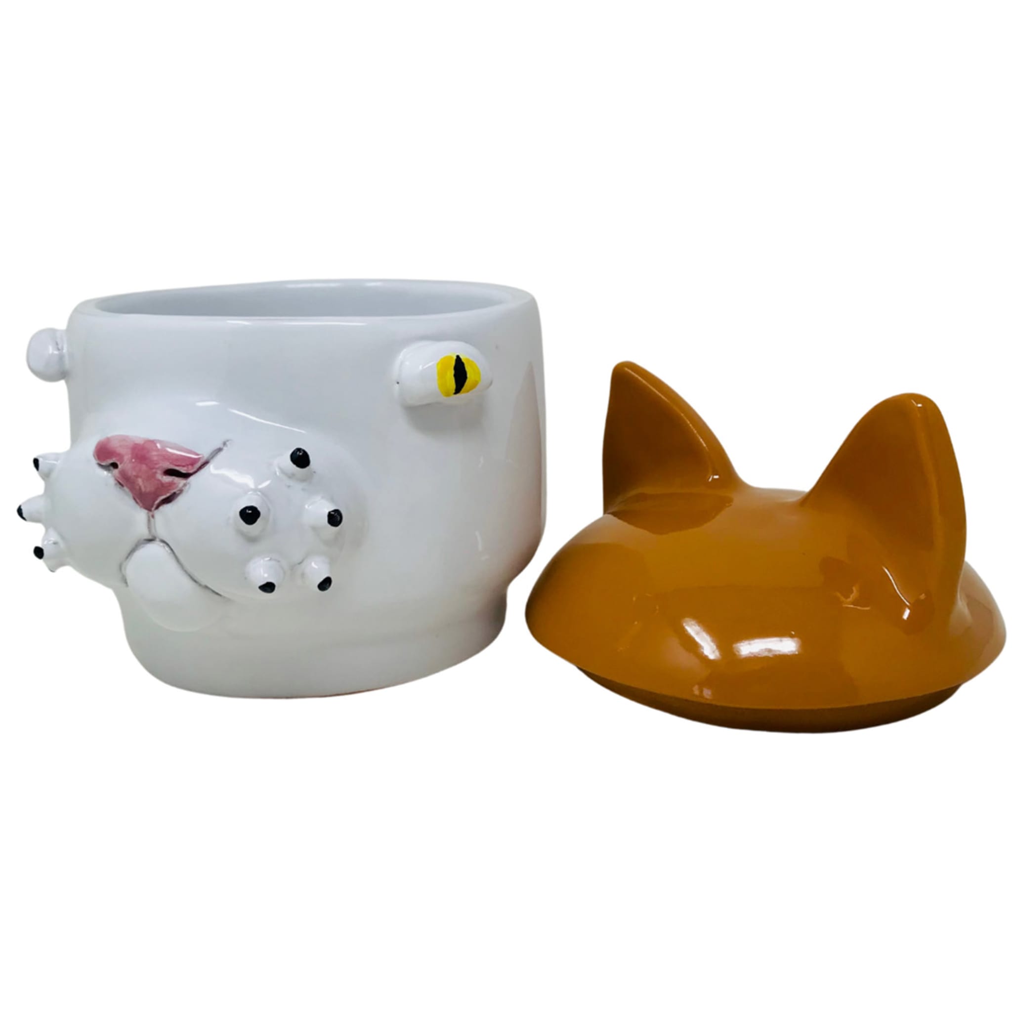 Small Orange and White Cat Container with Lid - Alternative view 2