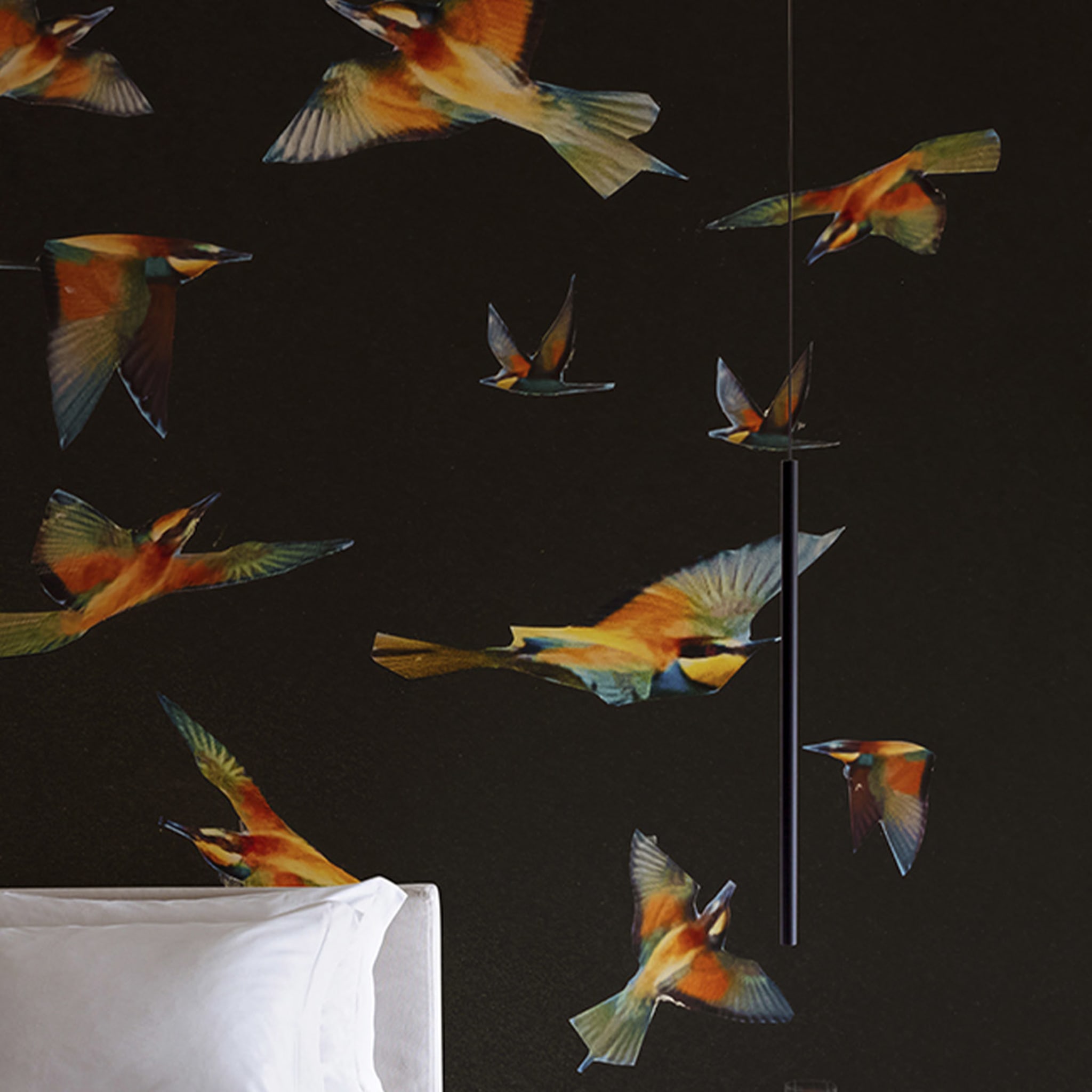 Black & Birds Polychrome Wallpaper by Liliana Moro - Alternative view 2