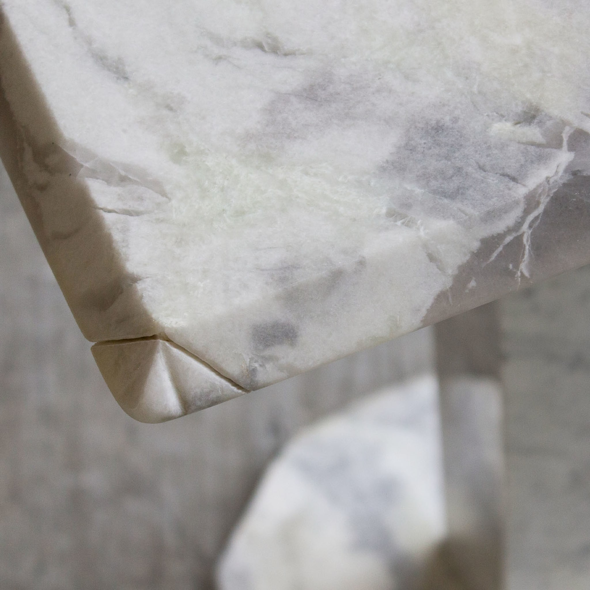 SST021 Dover White Marble Side Table - Alternative view 2