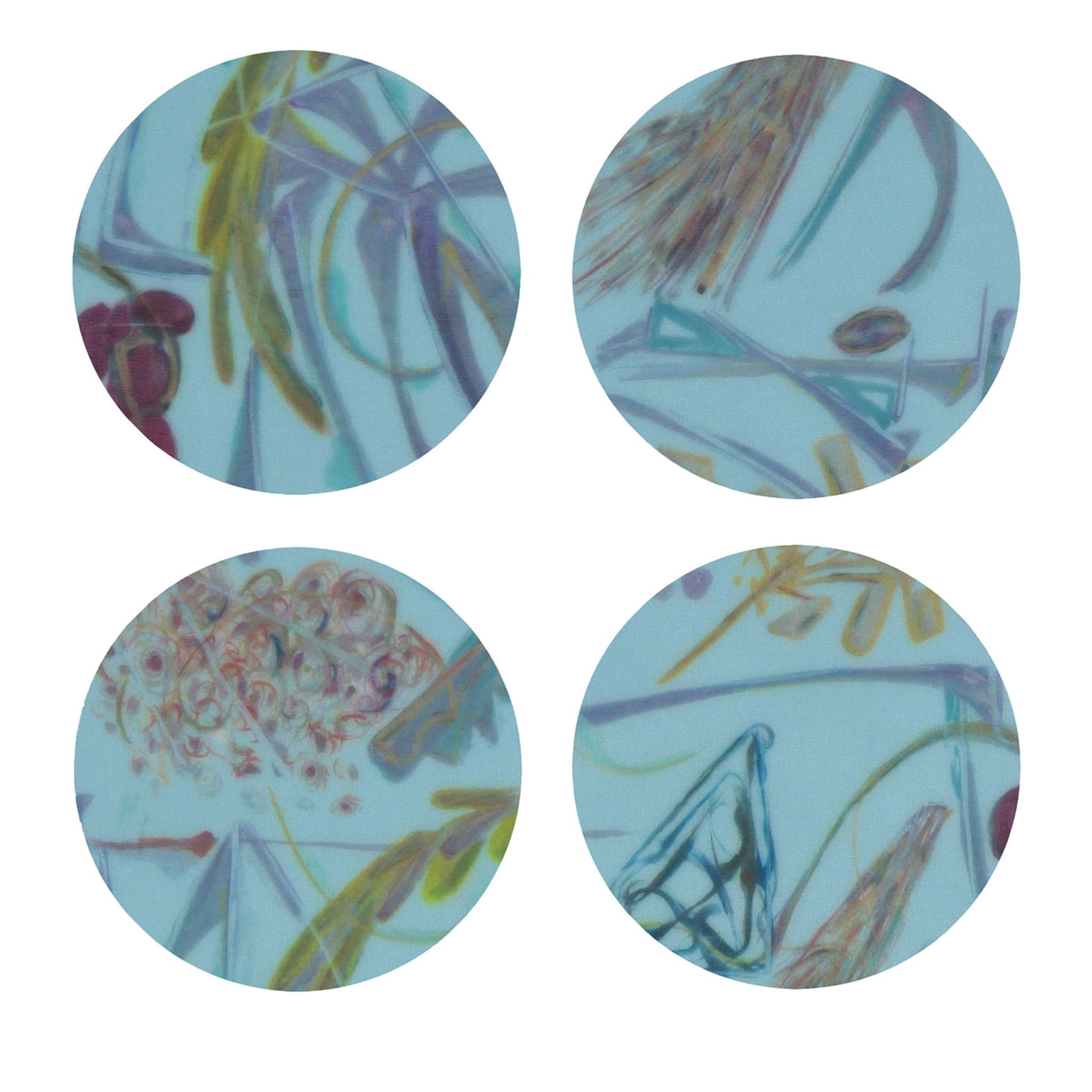 Panarea Set of 8 Patterned Polychrome Coasters  - Main view
