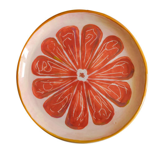 Set of 4 Pink Grapefruit Plate 18 cm