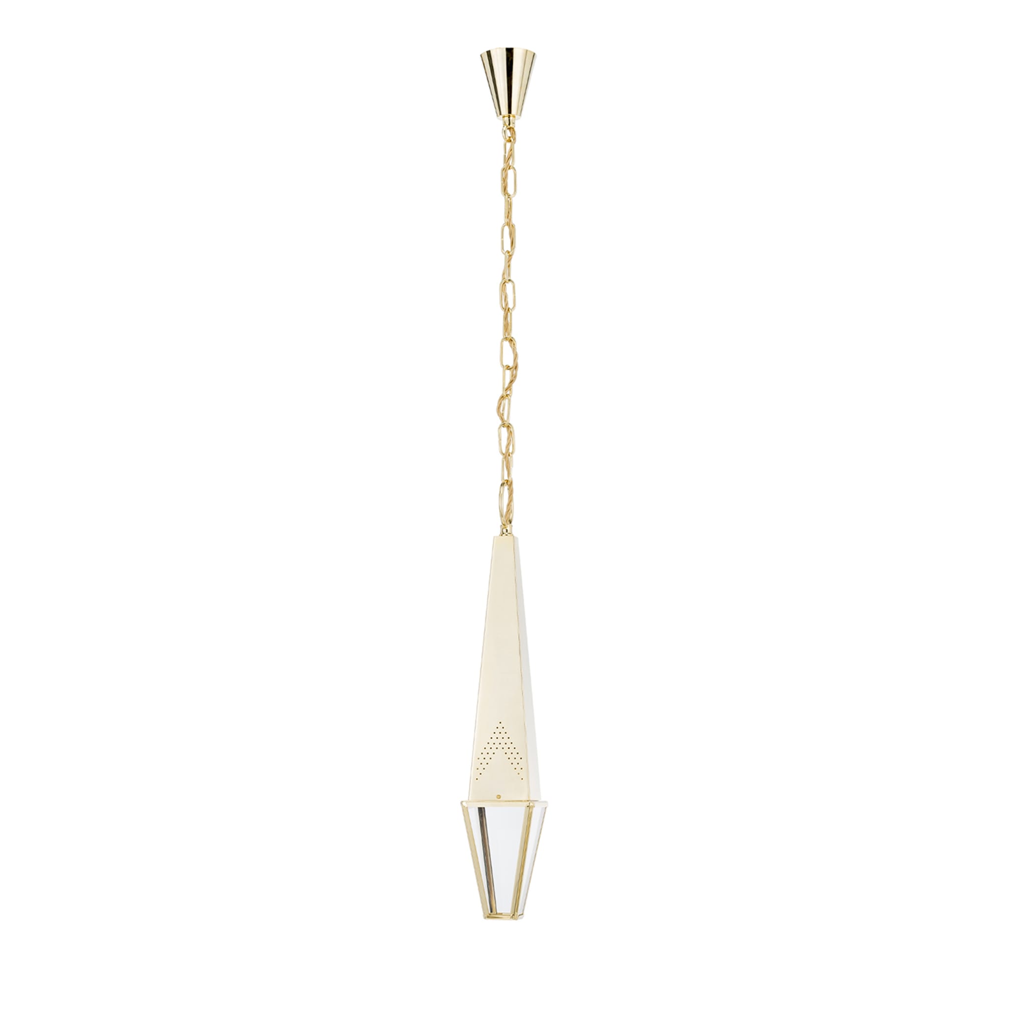 Single-light with Brass Structure Pendant Lamp #2 - Main view